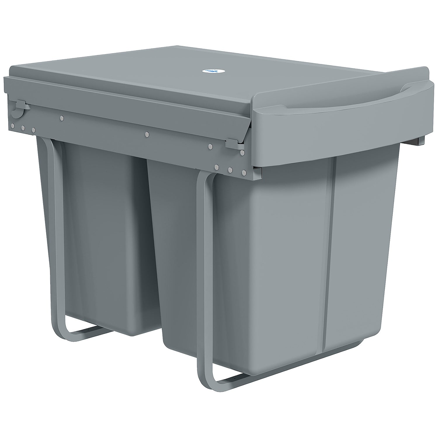 Utdragbar papperskorg, 2x20L, Avtagbara kärl, Grå