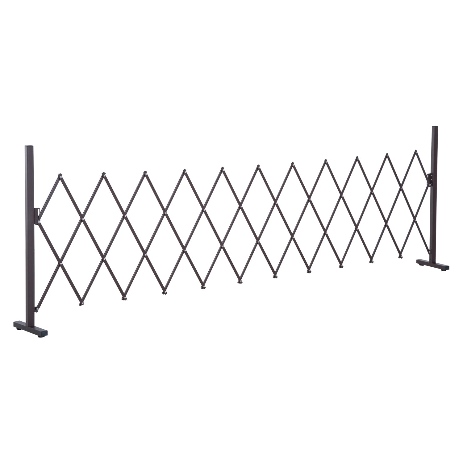 Cancelletto estensibile a fisarmonica in alluminio – 35-300 cm, marrone