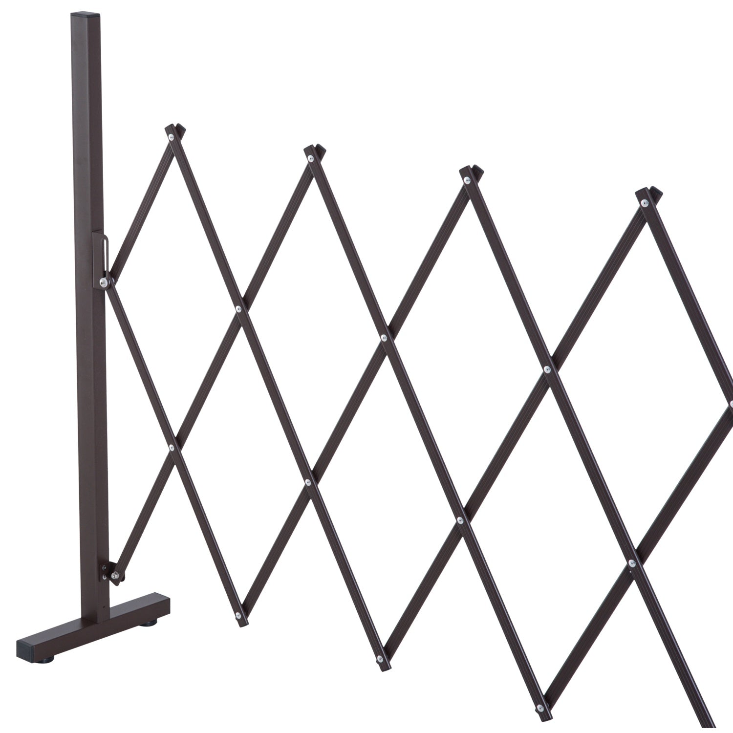 Cancelletto estensibile a fisarmonica in alluminio – 35-300 cm, marrone