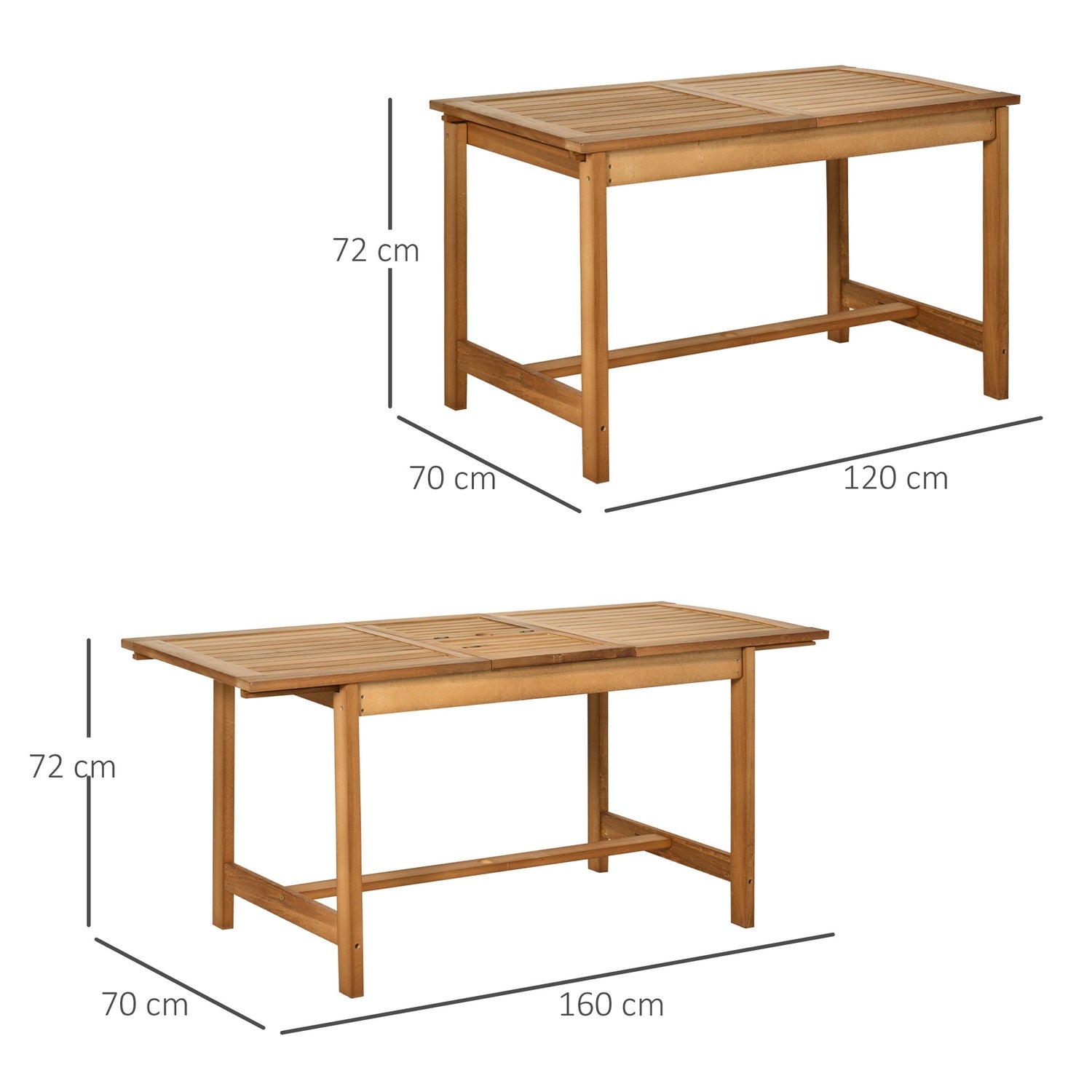 Uitschuifbare weerbestendige tuintafel van sparrenhout, bruin