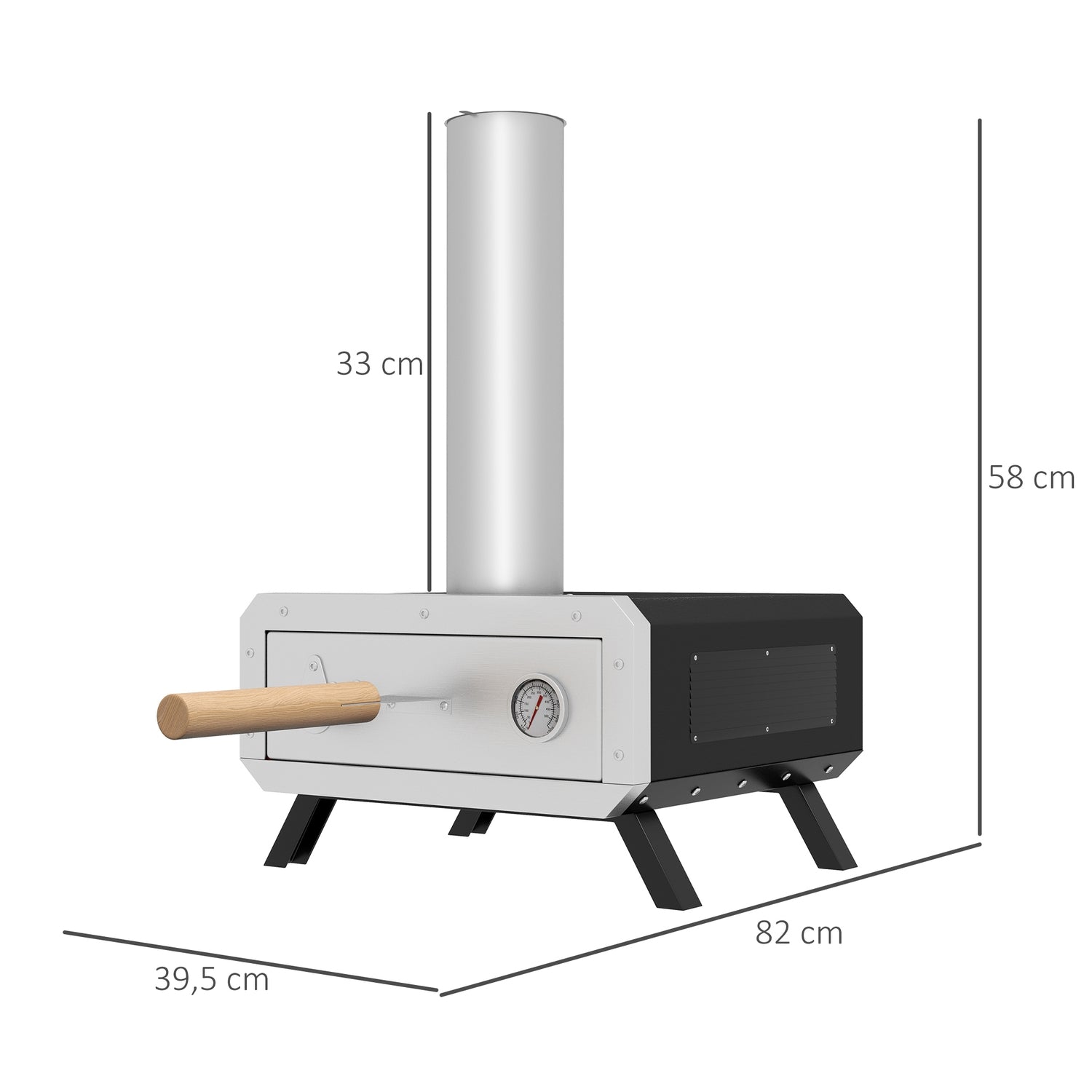 Buiten 2-in-1 pizzaoven met steen en schep voor BBQ Grill