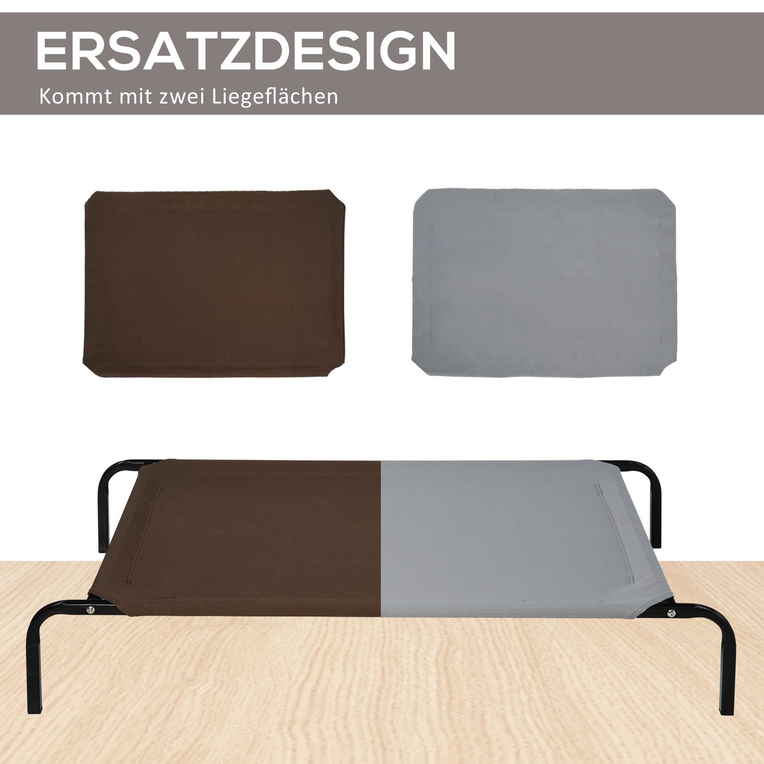 Huisdierenbed voor buiten - Netstof, metalen frame, 130x80x20 cm