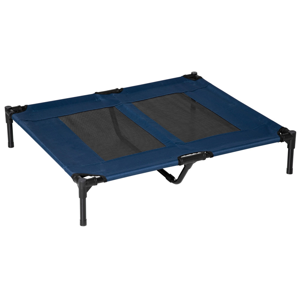 Buitenbed voor huisdieren, metalen frame & Oxford-stof, blauw, 91x76x18 cm