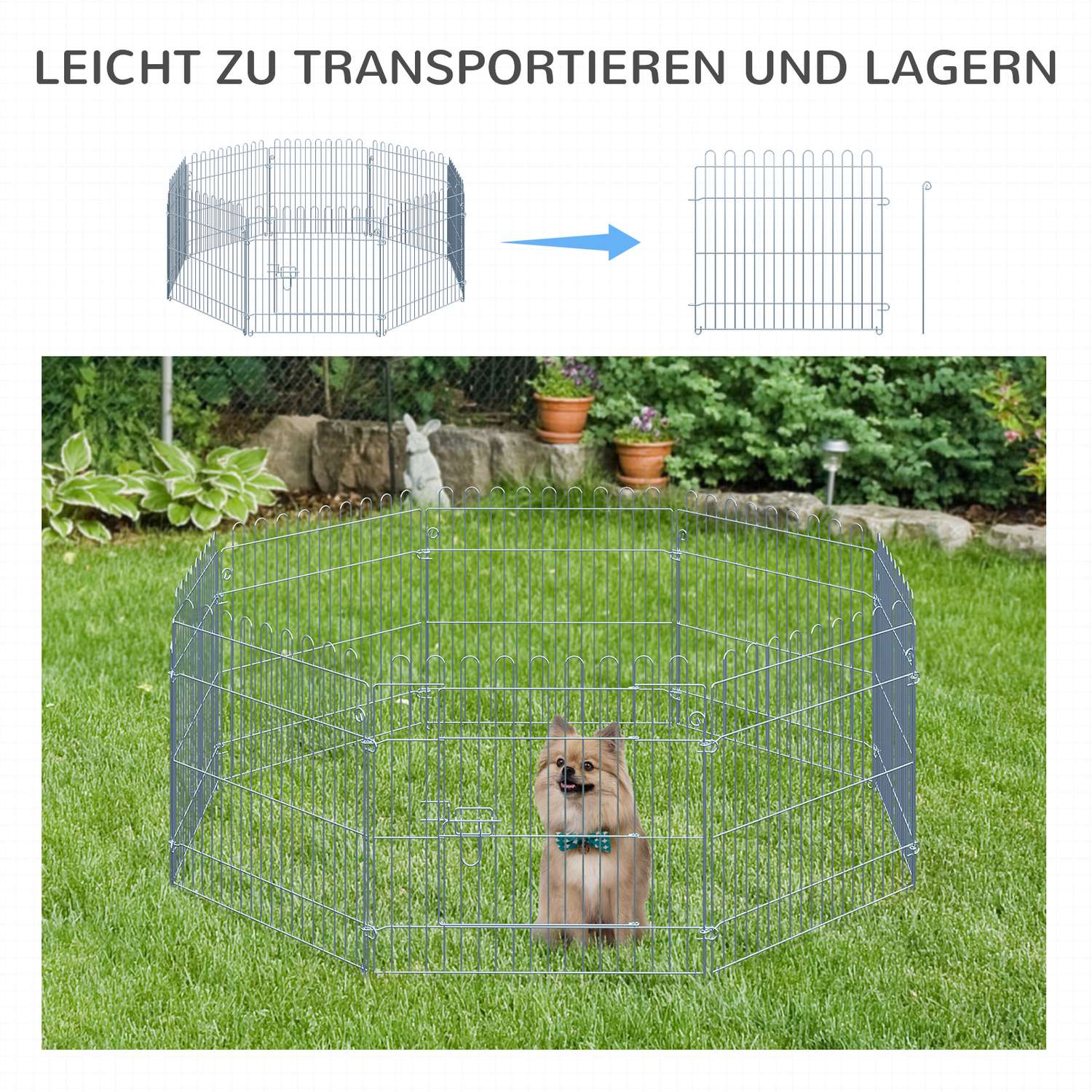 Outdoor puppyrenhek, 8 panelen, B63 x H60 cm