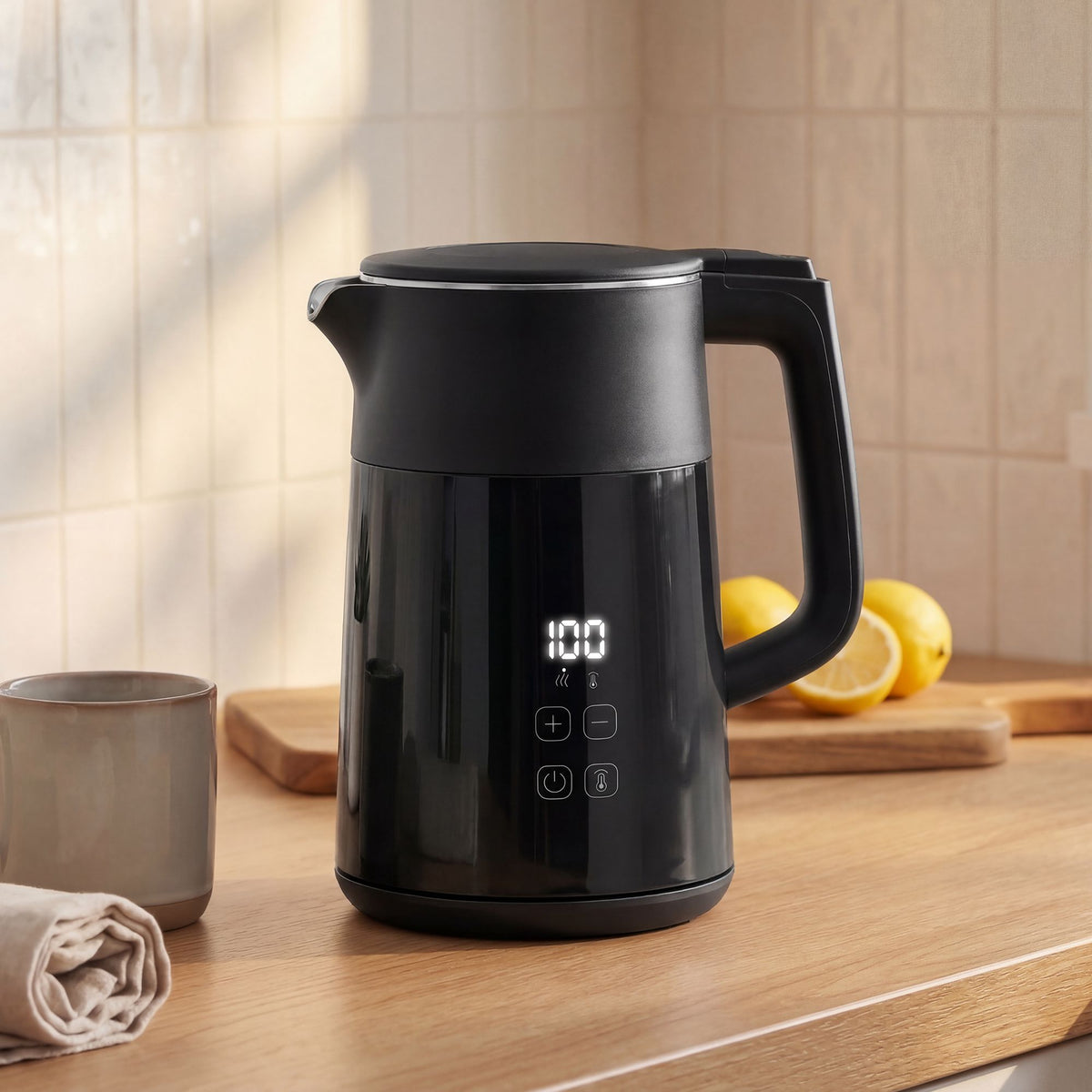 Waterkoker 1,7 l, 2200 W, led-display, warmhoudfunctie, automatische uitschakeling