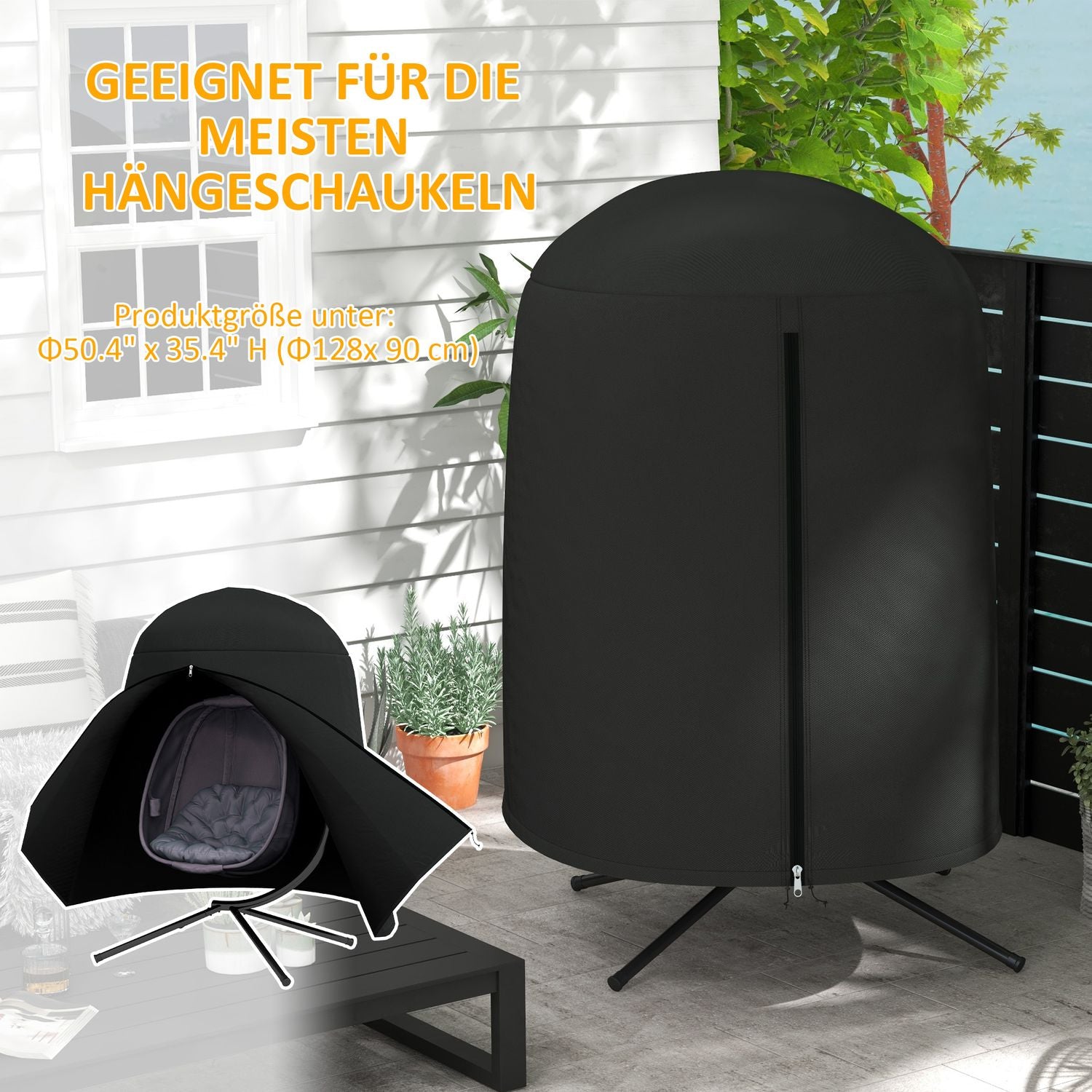 Waterdichte Hangstoelhoes met UV-bescherming, Ø128x190 cm