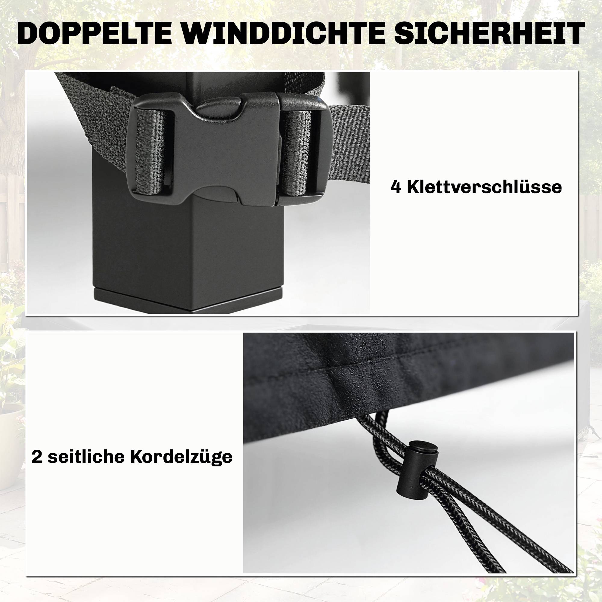 Vattentätt överdrag för trädgårdsmöbler, 420D Oxford, 125x125x74cm