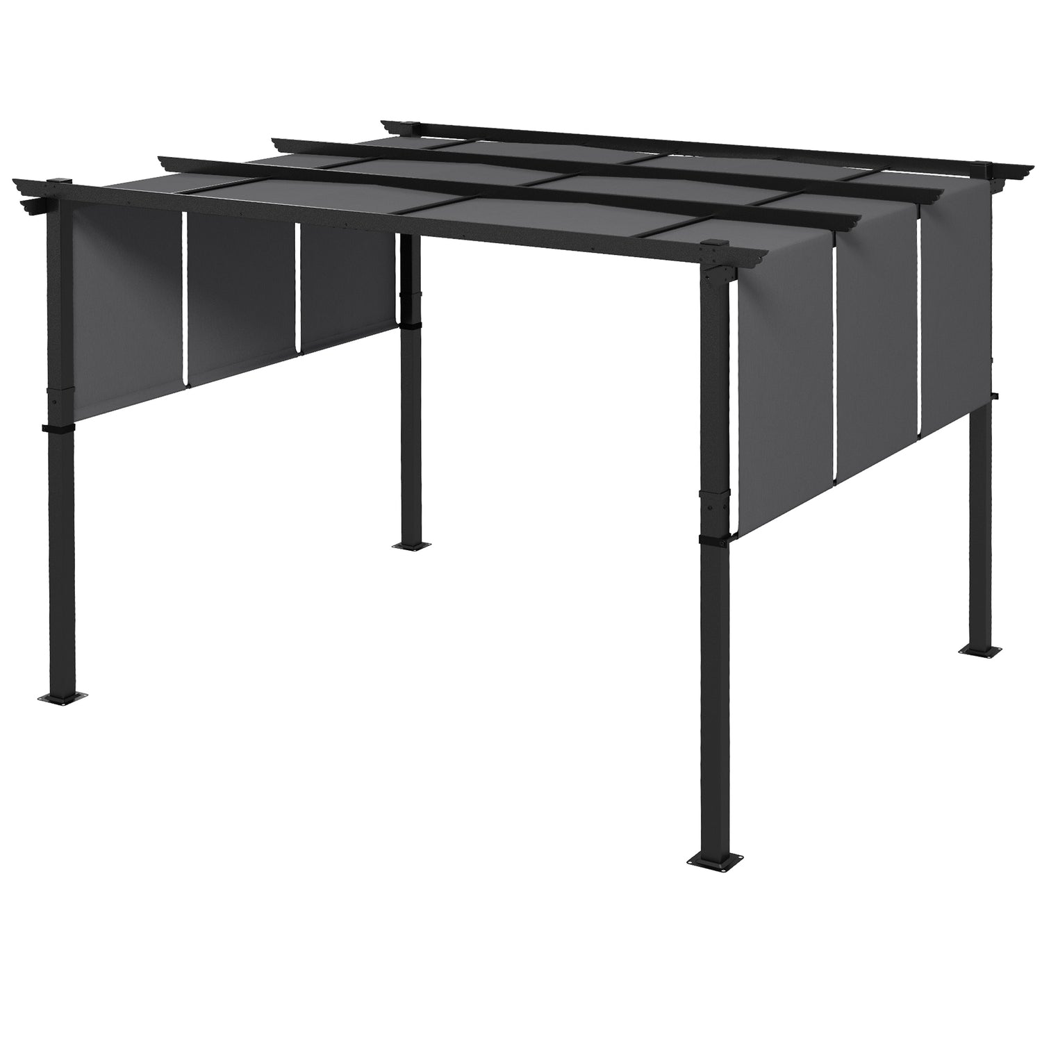 Weerbestendige Gazebo Pergola 3,5x3m – Donkergrijze terrasoverkapping