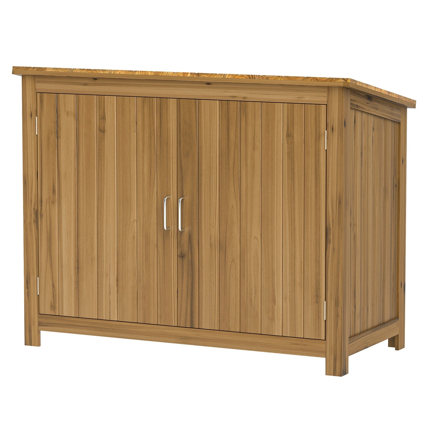 Weerbestendige tuinhouten gereedschapskist met planken 110x50x85 cm
