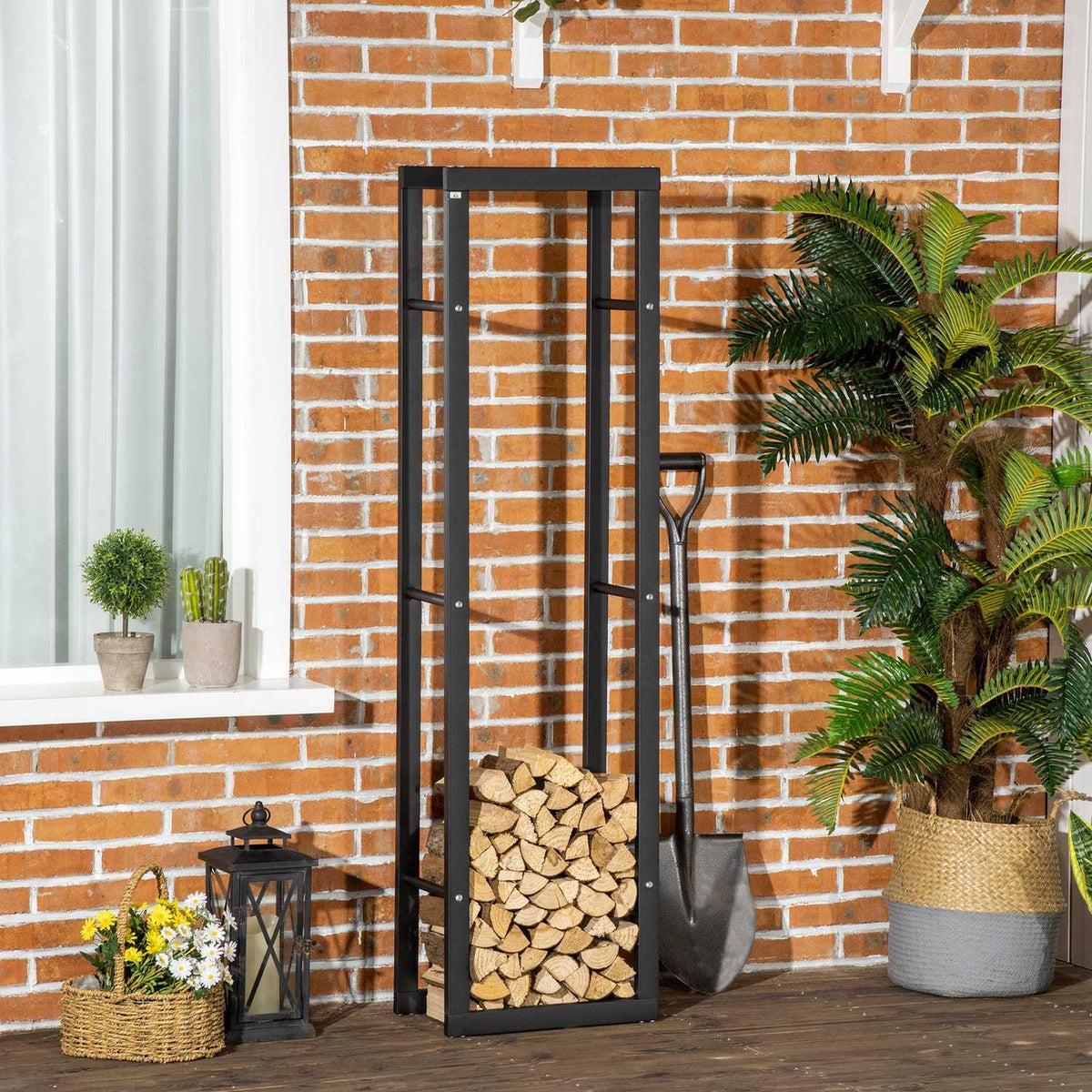 Houtrek, metaal, 40x25x150 cm, draagvermogen tot 100 kg