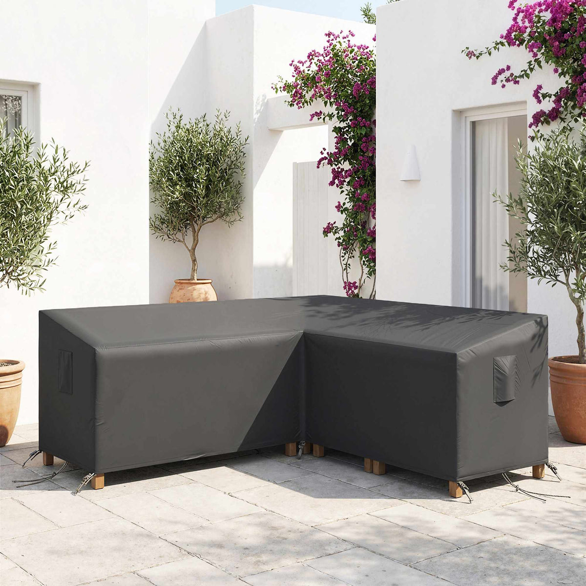 V-vormige waterdichte tuinmeubelhoes, 420D Oxford, 216x216x78 cm