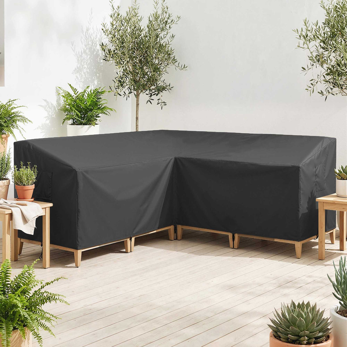 V-vormige waterdichte tuinmeubelhoes, 420D Oxford, 216x216x78 cm