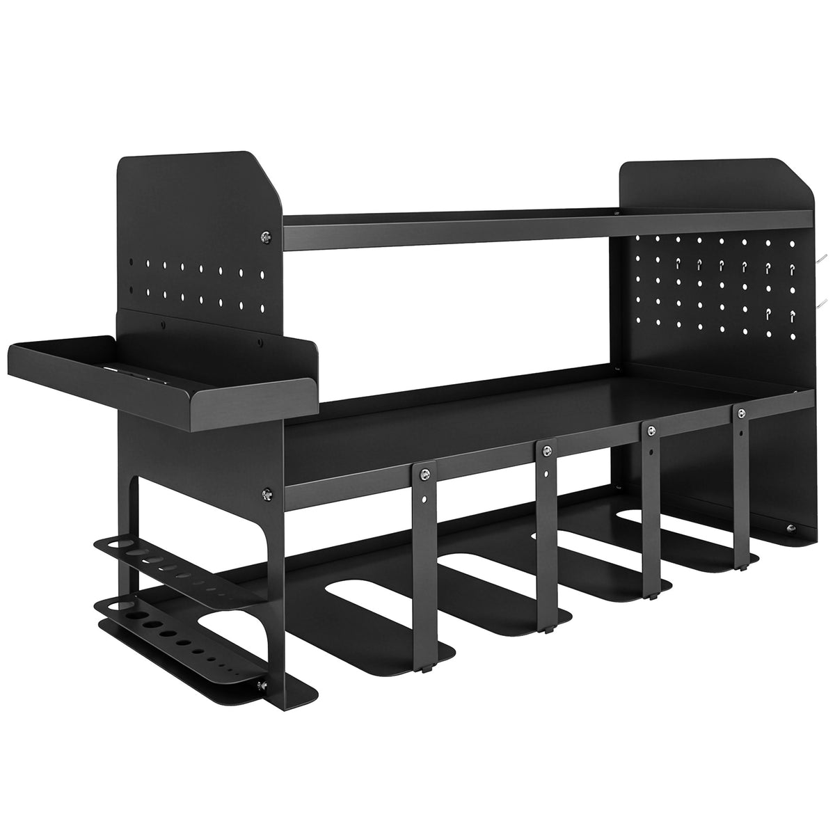 Wandgemonteerd opbergrek voor tuingereedschap, 2 niveaus, 50 kg