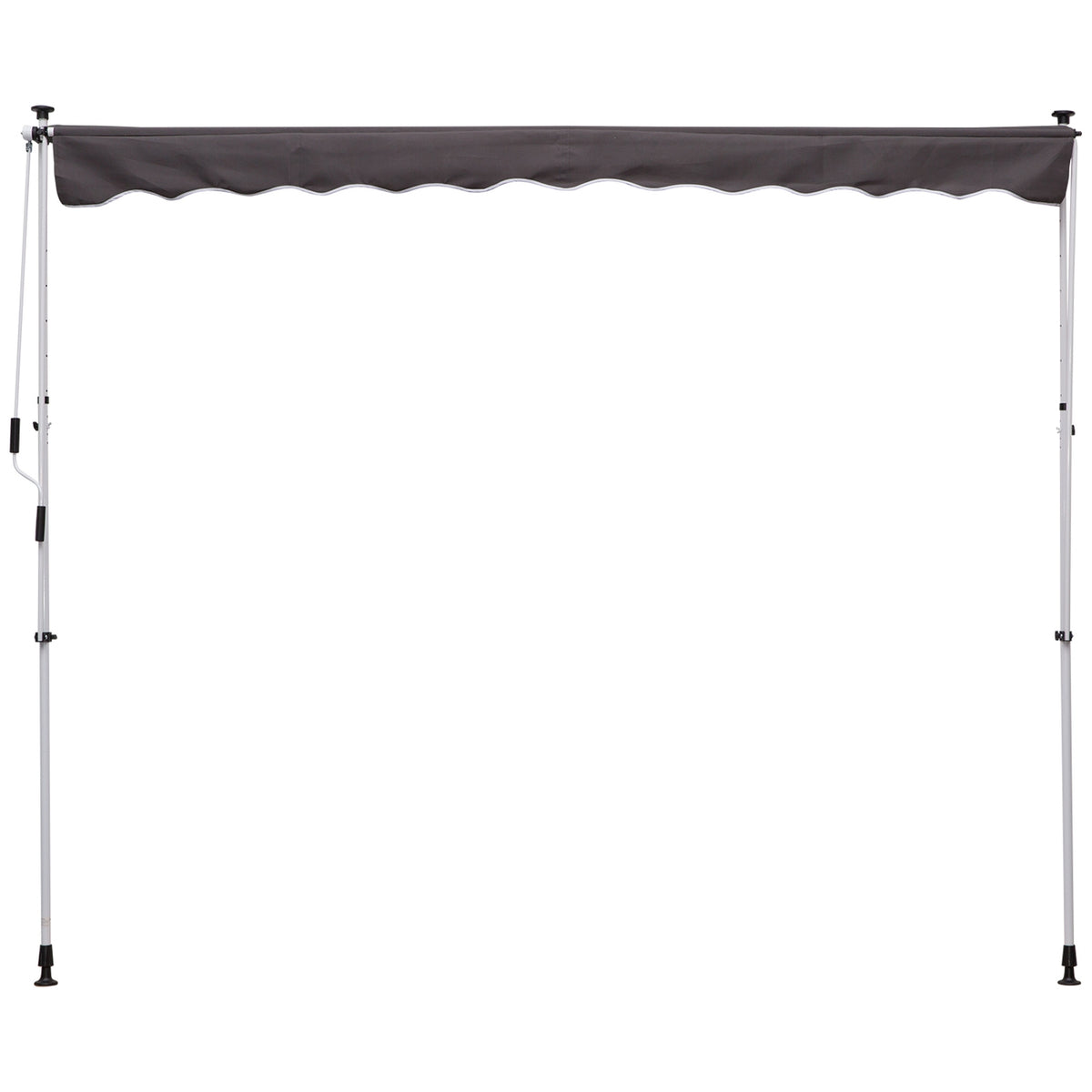 Knikarmscherm van aluminium, handbediend, 300x150cm Grijs
