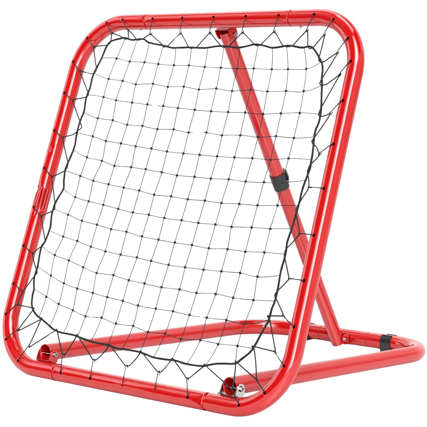 Opvouwbare voetbalrebounder – rood, metaal, 63 x 63 cm