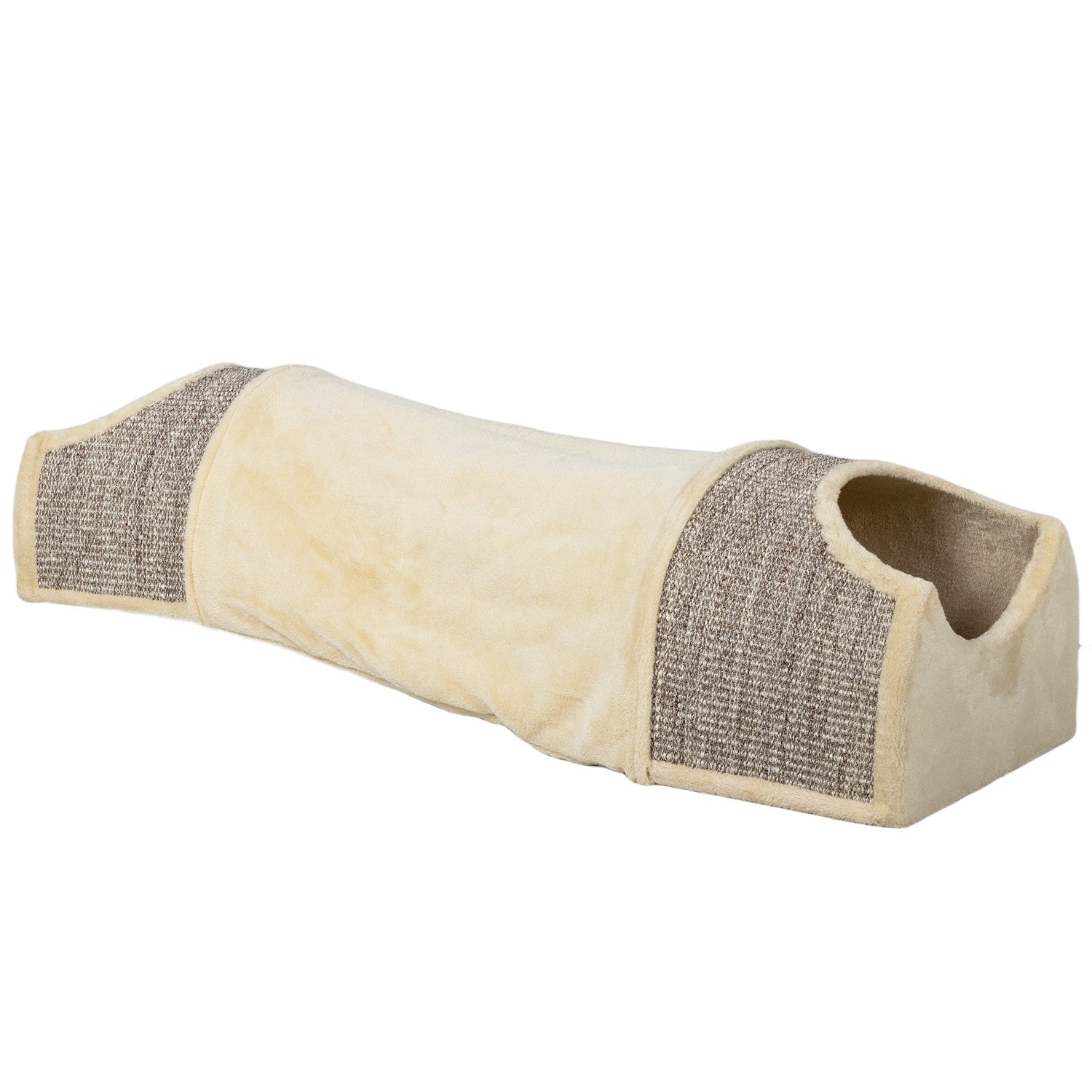 Opvouwbare kattentunnel – 2 huizen, 3 openingen, beige