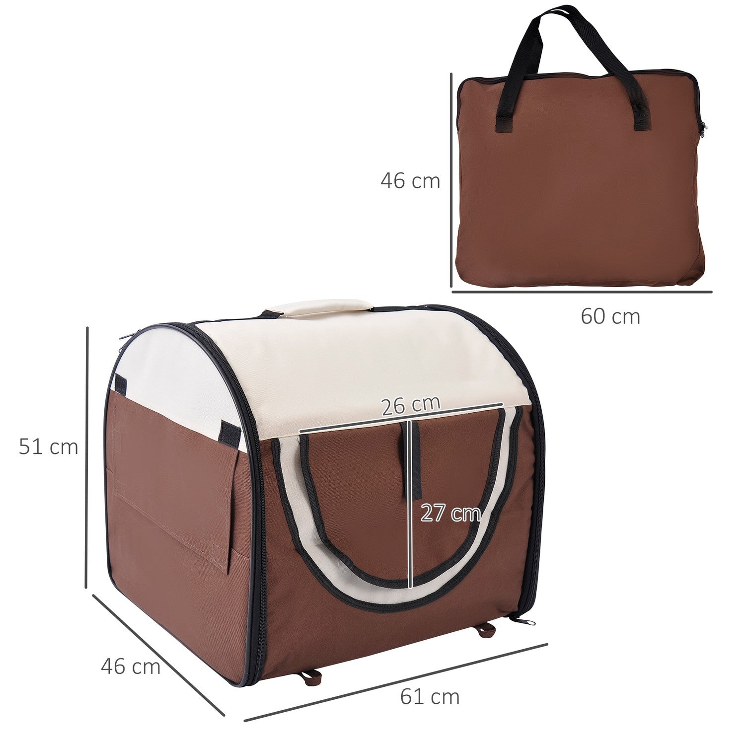 Opvouwbare Rugzakdrager voor Huisdieren – Waterdicht, Comfortabel, 61x46x51 cm