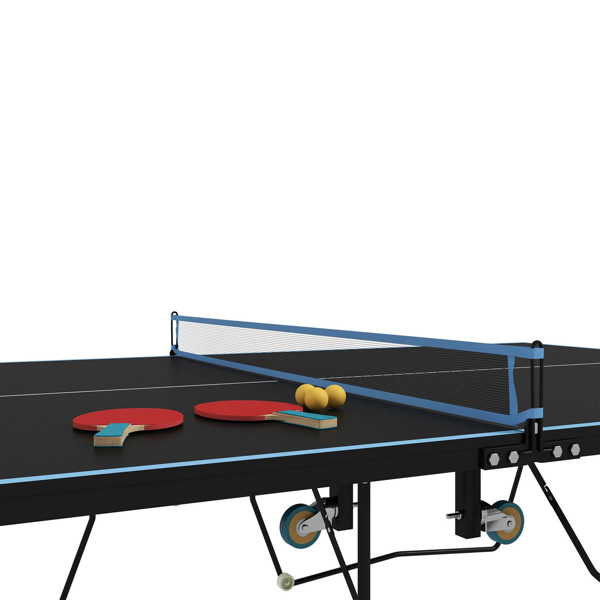 Inklapbare outdoor-pingpongtafel, inclusief wieltjes en net
