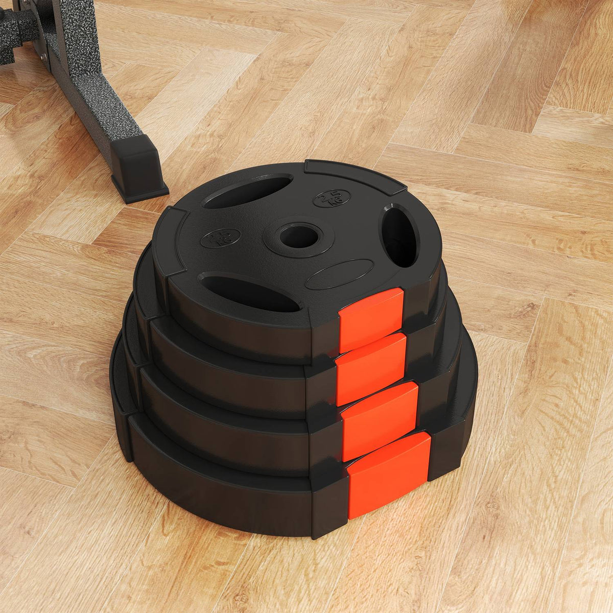 Gewichtenset voor halter, 2 paar met schijven van 30 mm, zwart