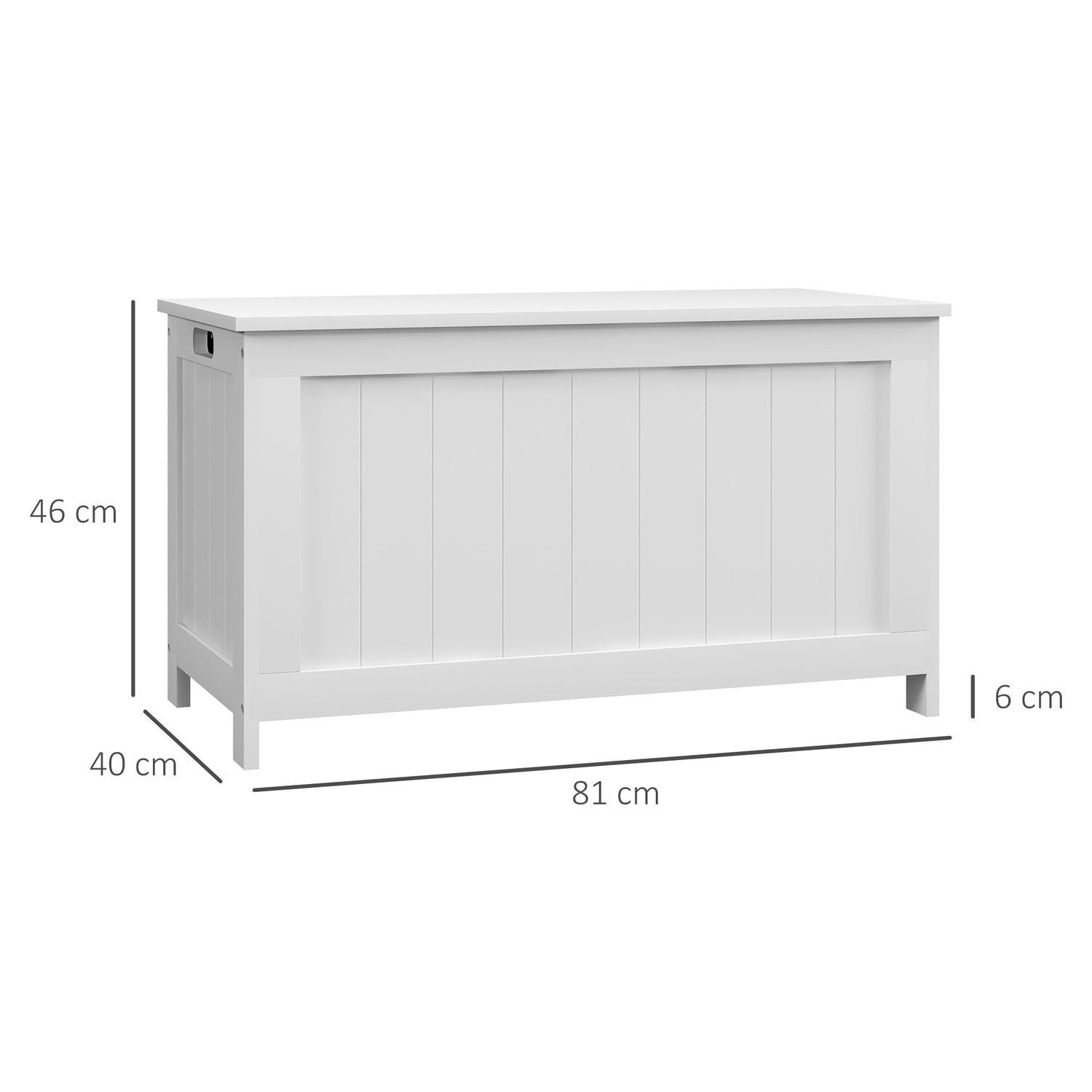 Witte opbergdoos met deksel en handvat – 81x40x46 cm