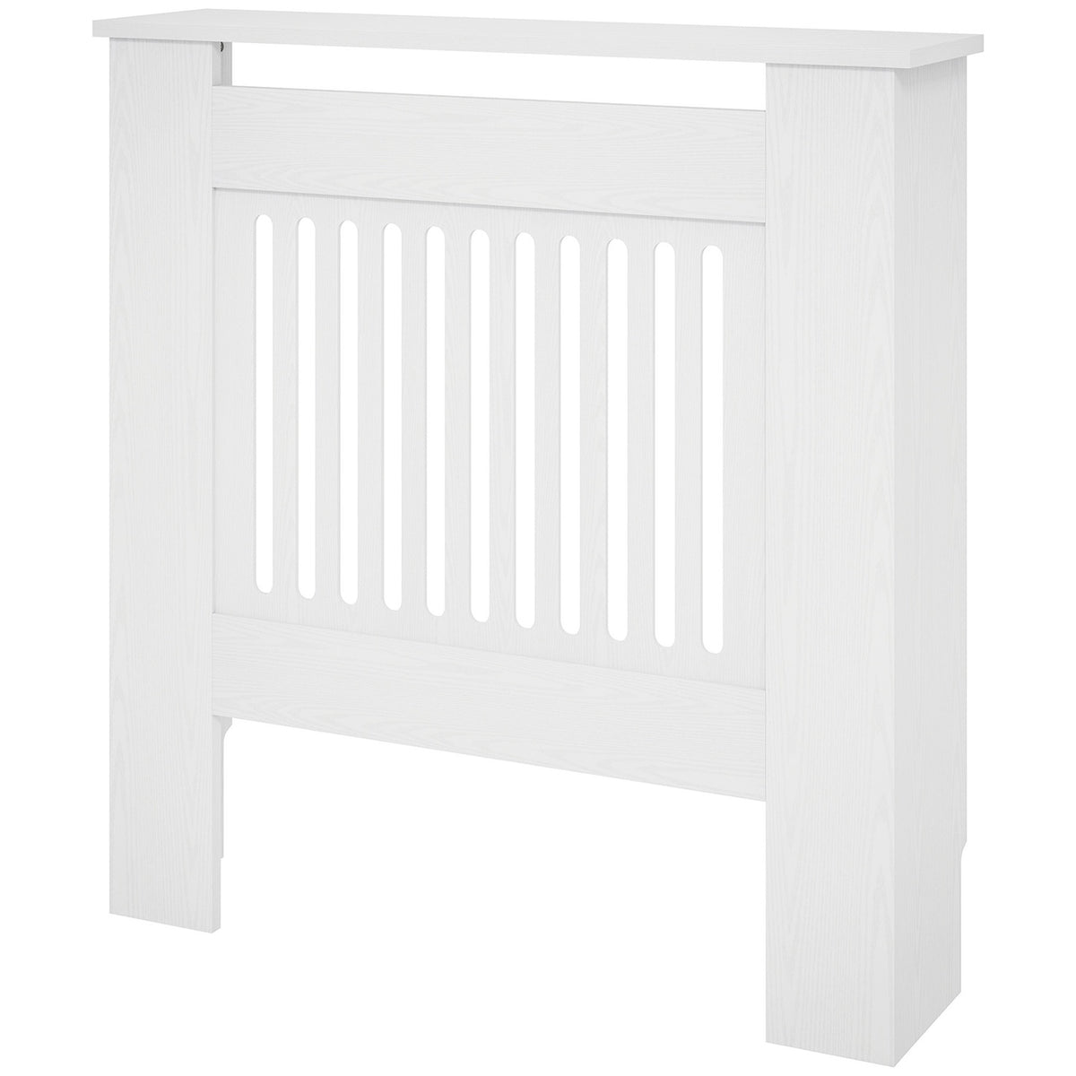 Witte radiatorkap met horizontale lamellen, 78x19x81cm