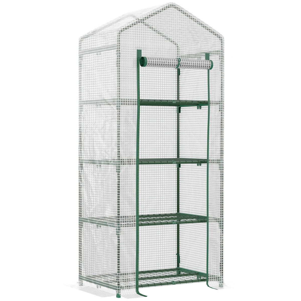 Witte 4-laags kas, foliehoes, 70x50x160 cm