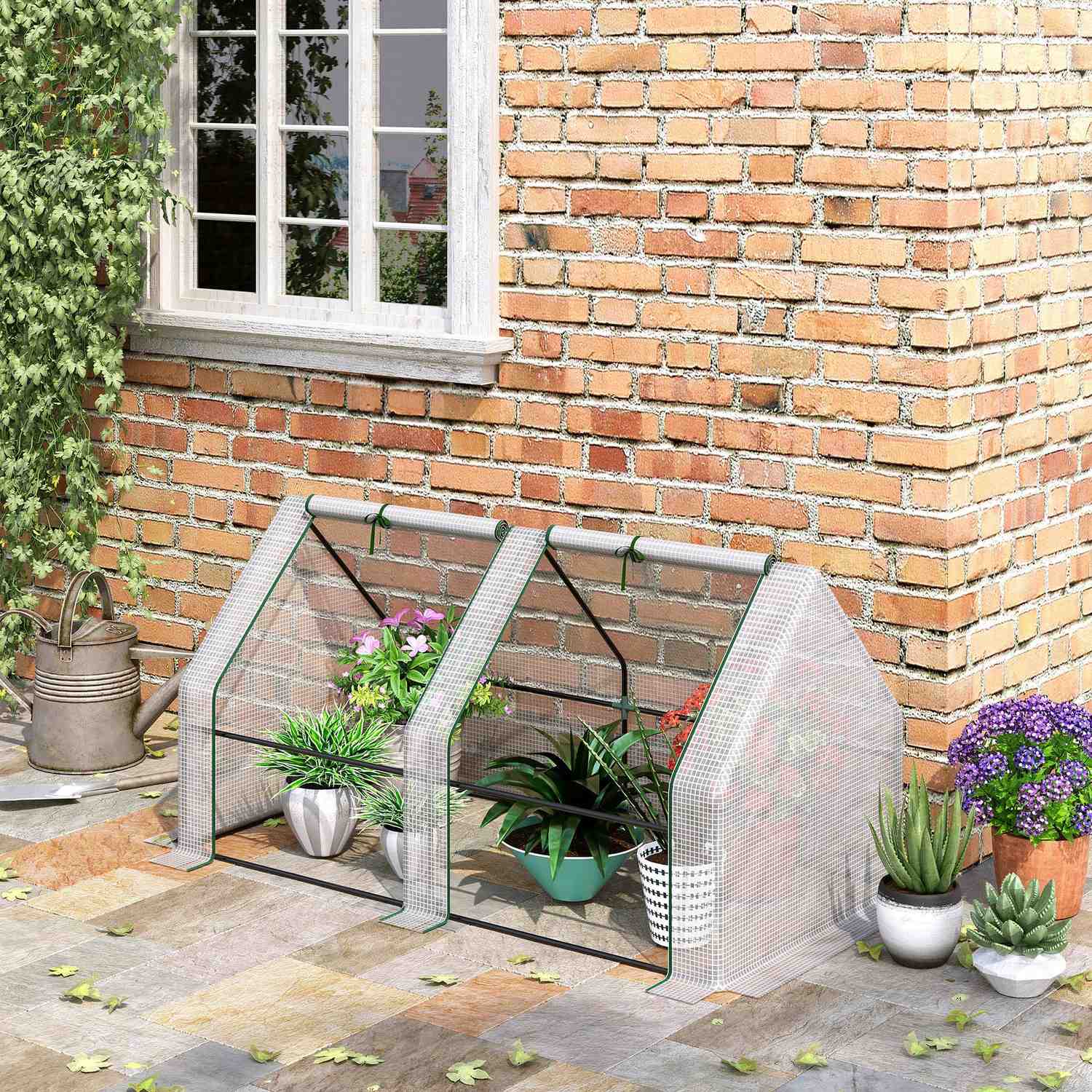 Kasfolie met vensters, 180x90x90 cm, PE Materiaal