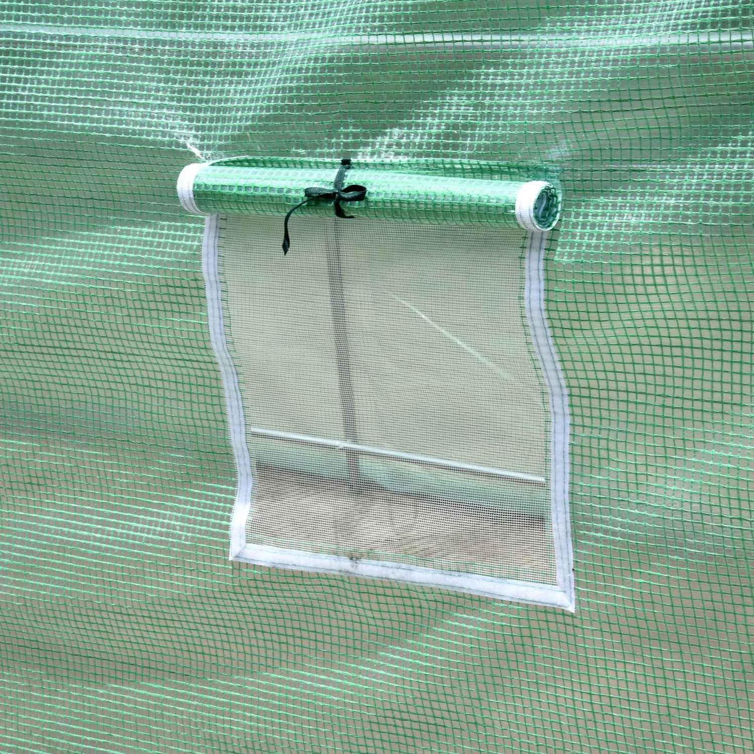 Gewächshaustunnel mit 6 Netzfenstern – 395x195x190 cm