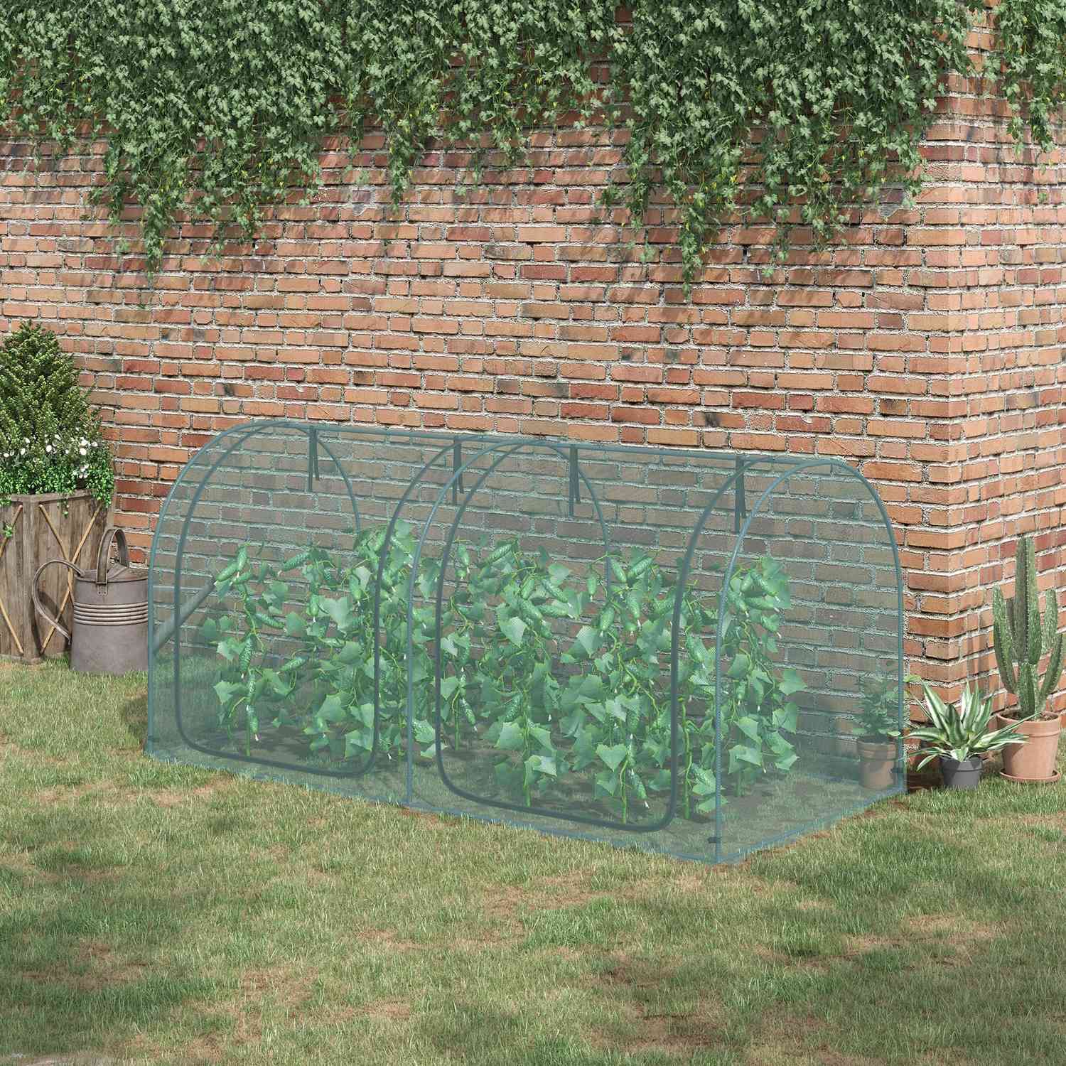 Kweektent met deur – 2,49x1,2 m, Stalen frame