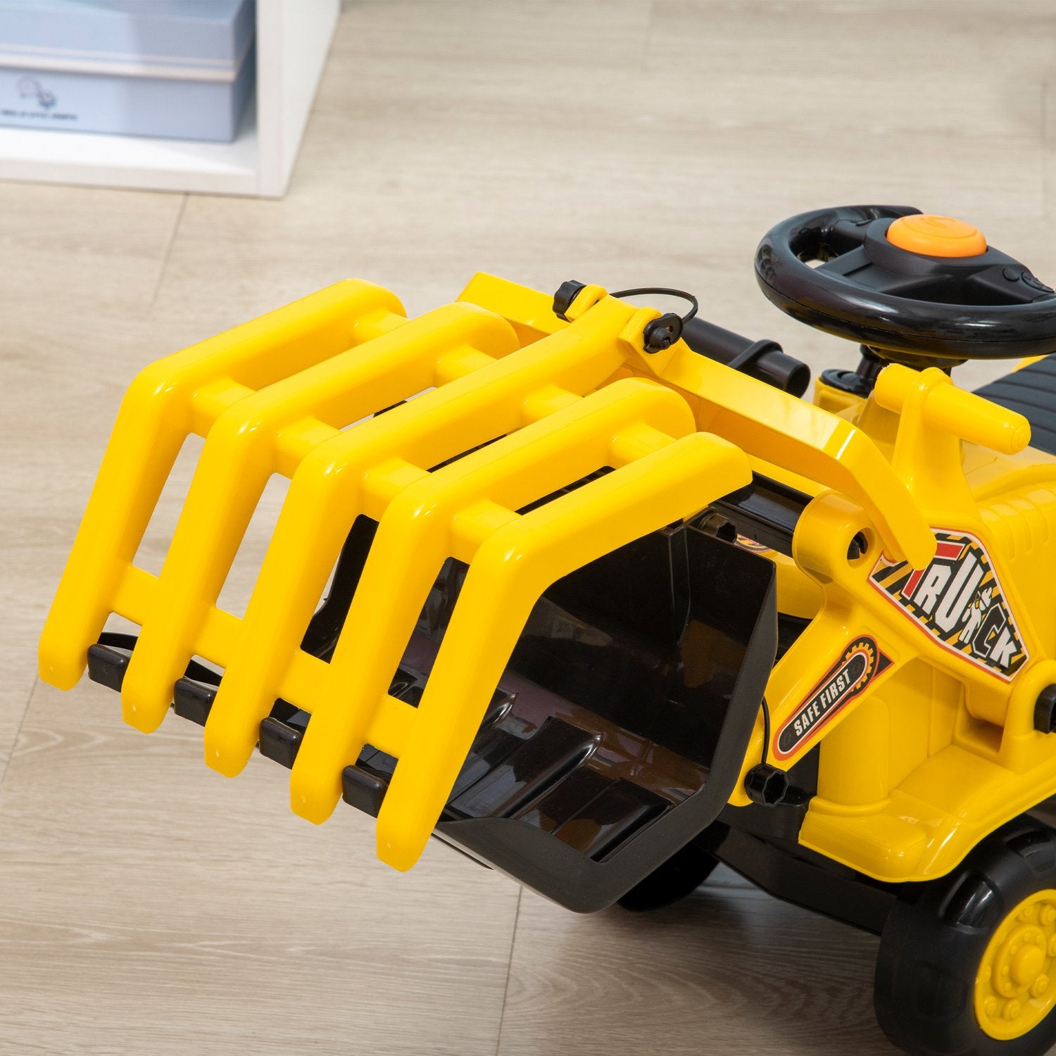 Rijdend graafmachinespeelgoed met schep en geluid, 3-4 jaar, geel