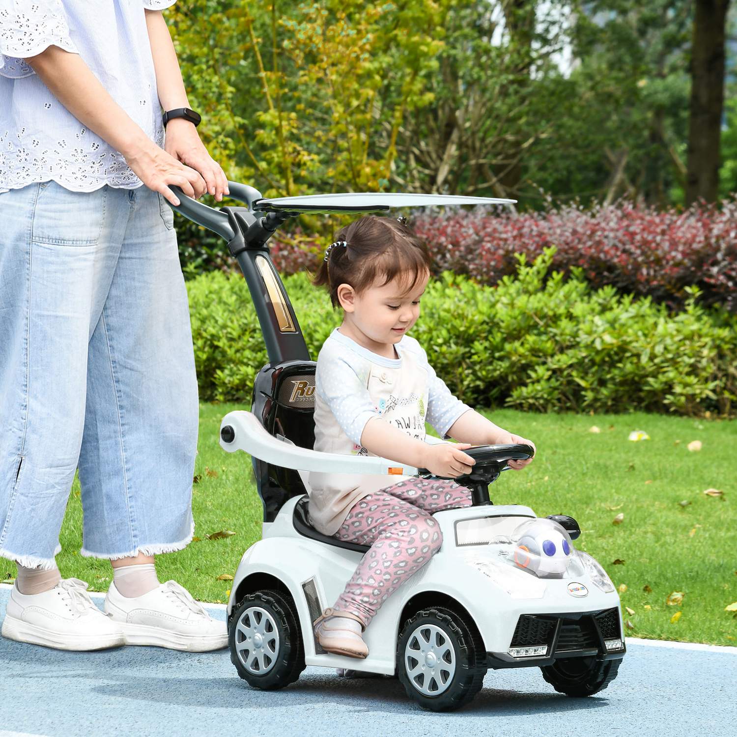 Aufsitzauto mit Schiebestange für Kinder 12-36 Monate