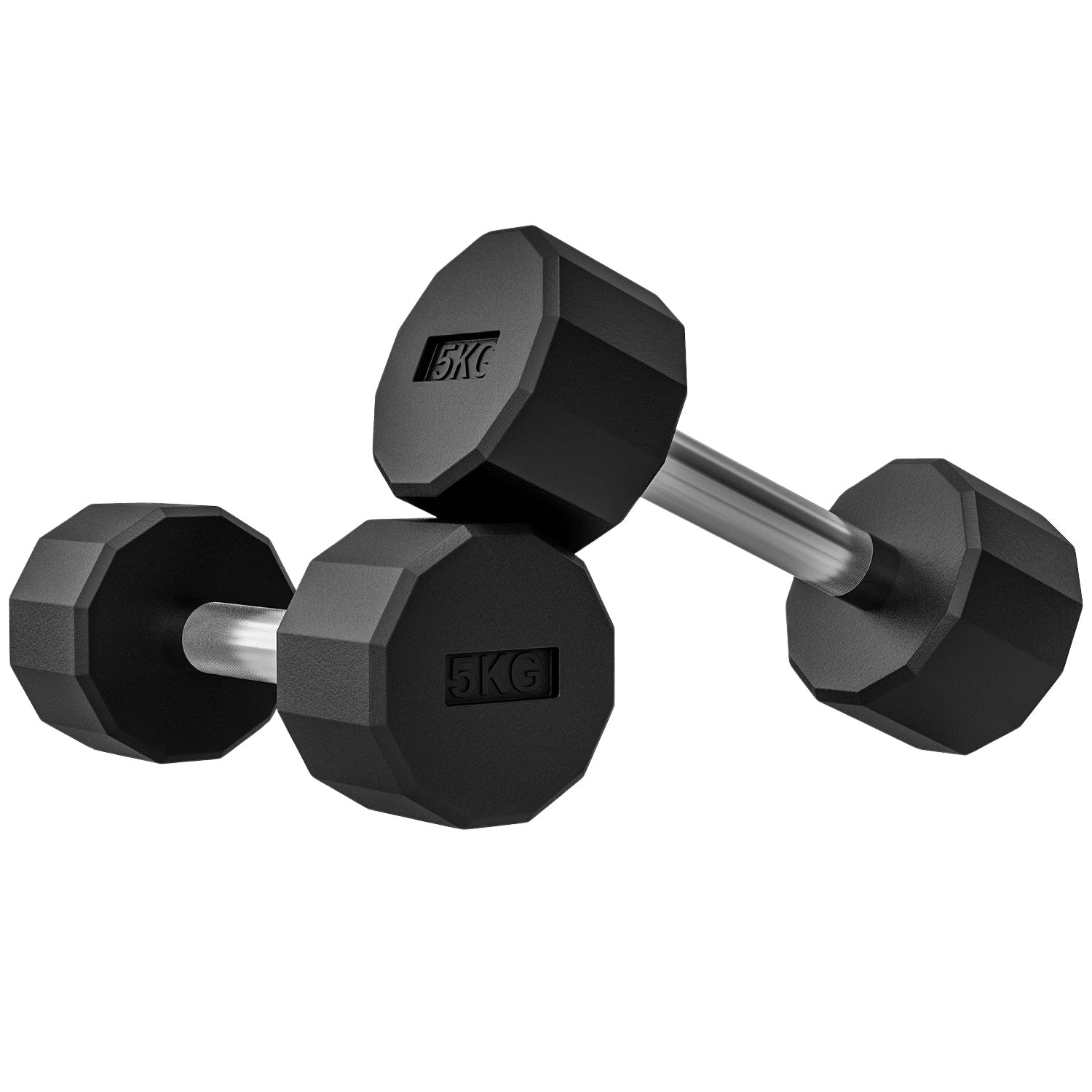 10 kg metalen halterset, antislip, set van 2, zwart