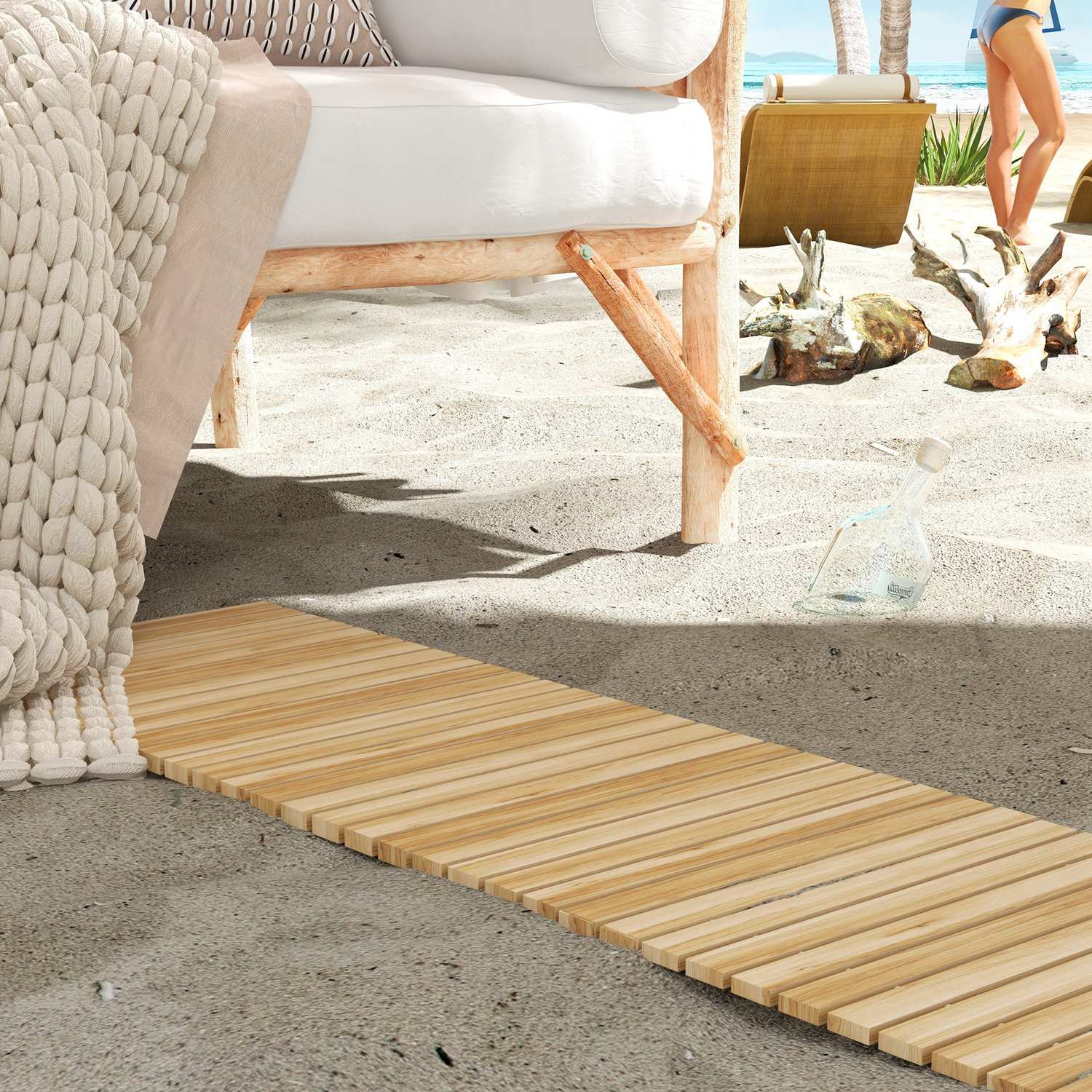 120 cm Decoratieve houten tuinroute – weerbestendig dennenhout