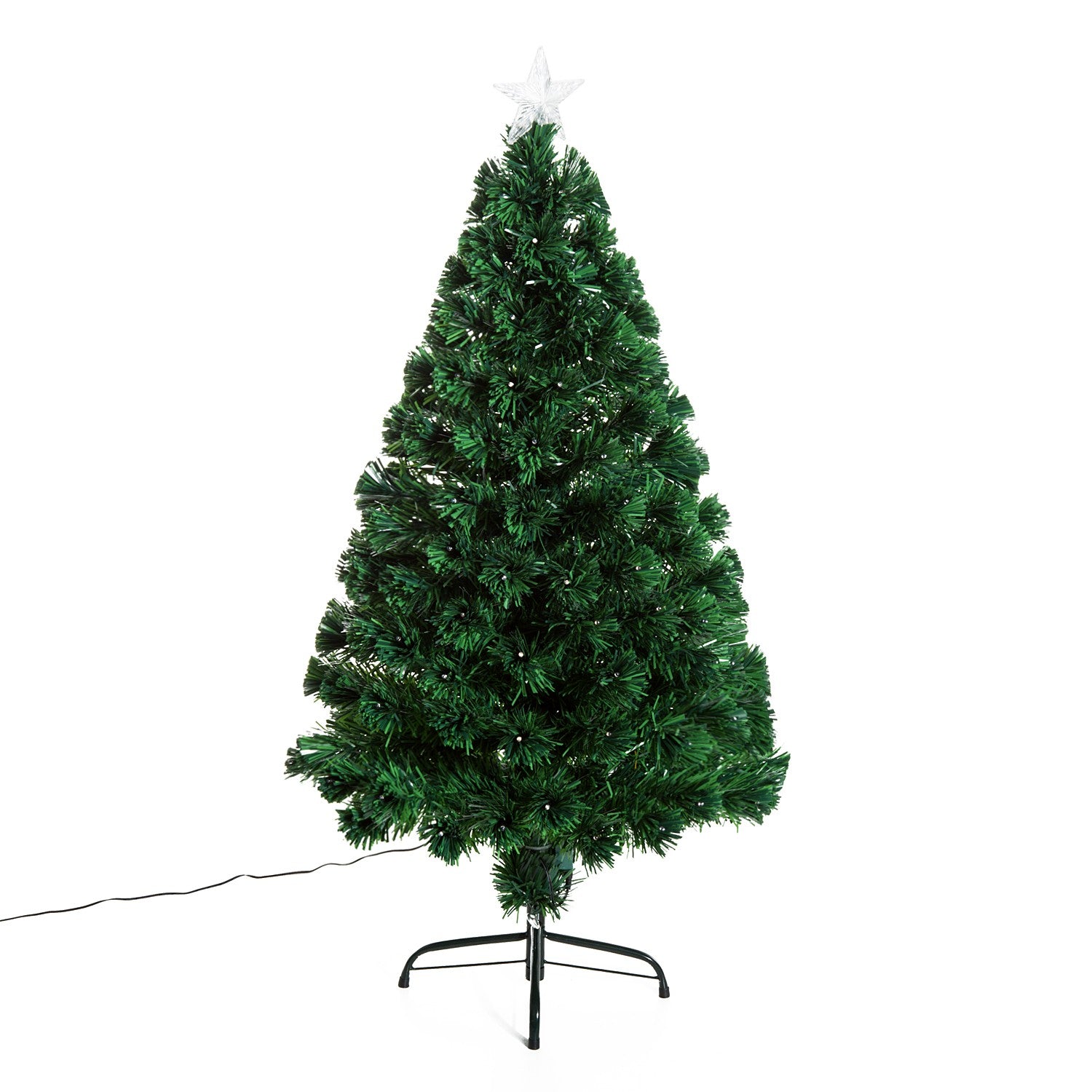 Kunstmatige kerstboom van 120 cm met LED-glasvezelverlichting