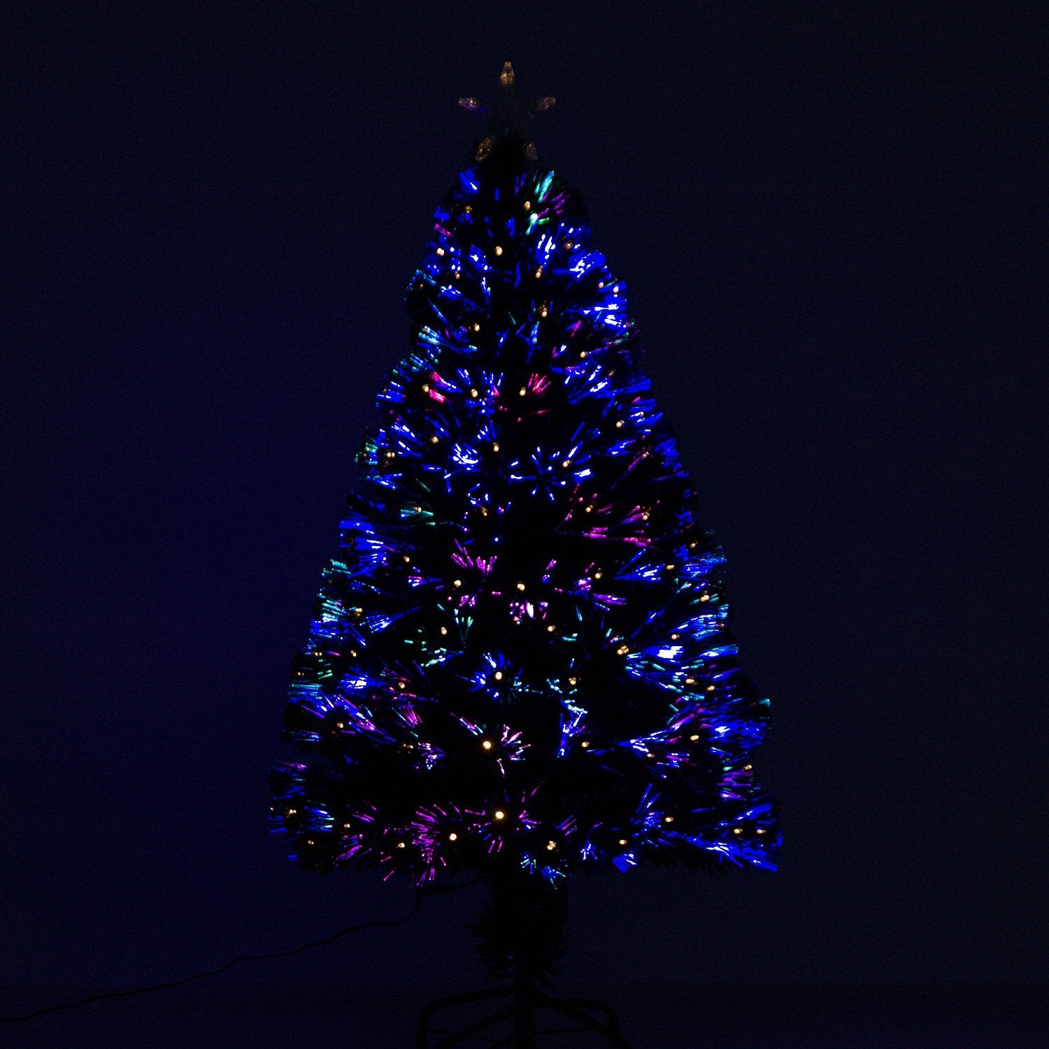 Kunstmatige kerstboom van 120 cm met LED-glasvezelverlichting