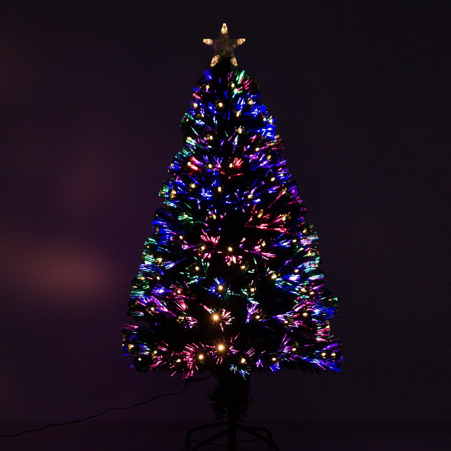 Kunstmatige kerstboom van 120 cm met LED-glasvezelverlichting