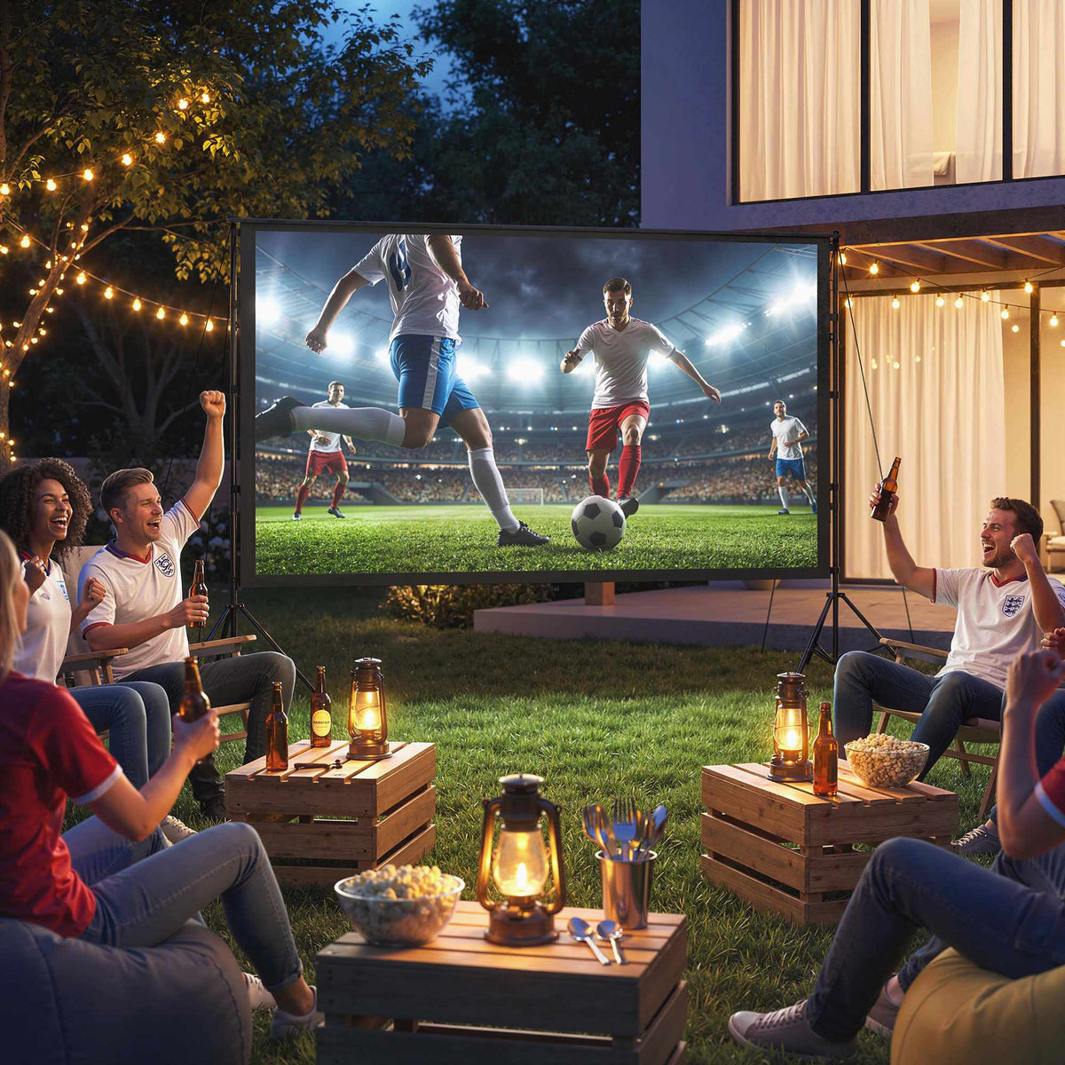 120" projectorscherm, dubbel statief