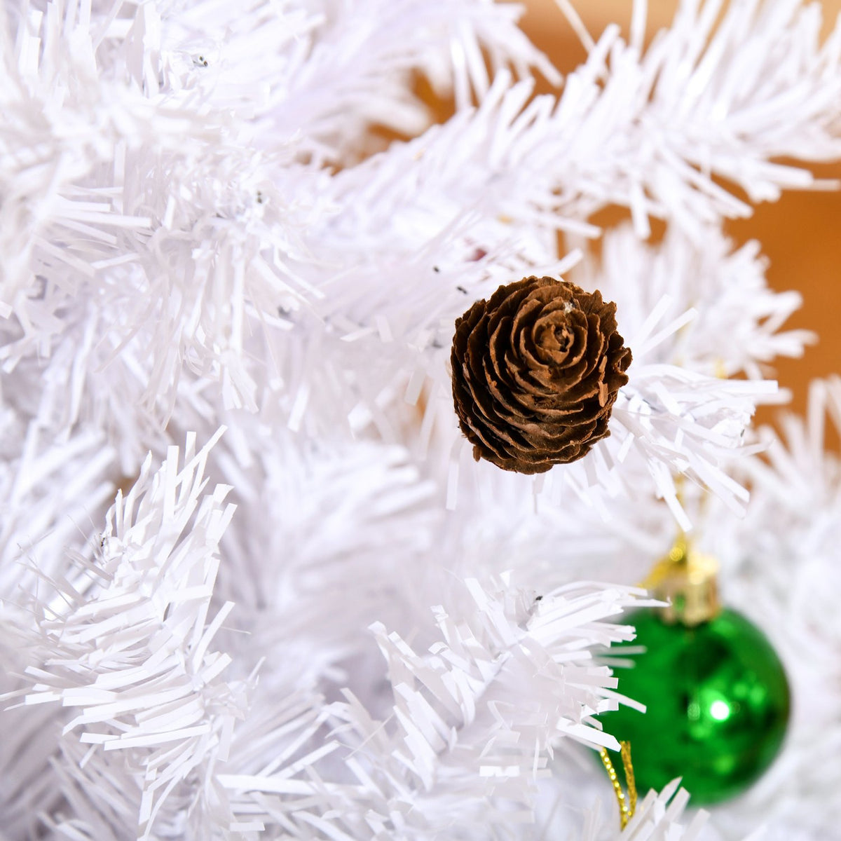 150 cm Witte kunstkerstboom met decoraties
