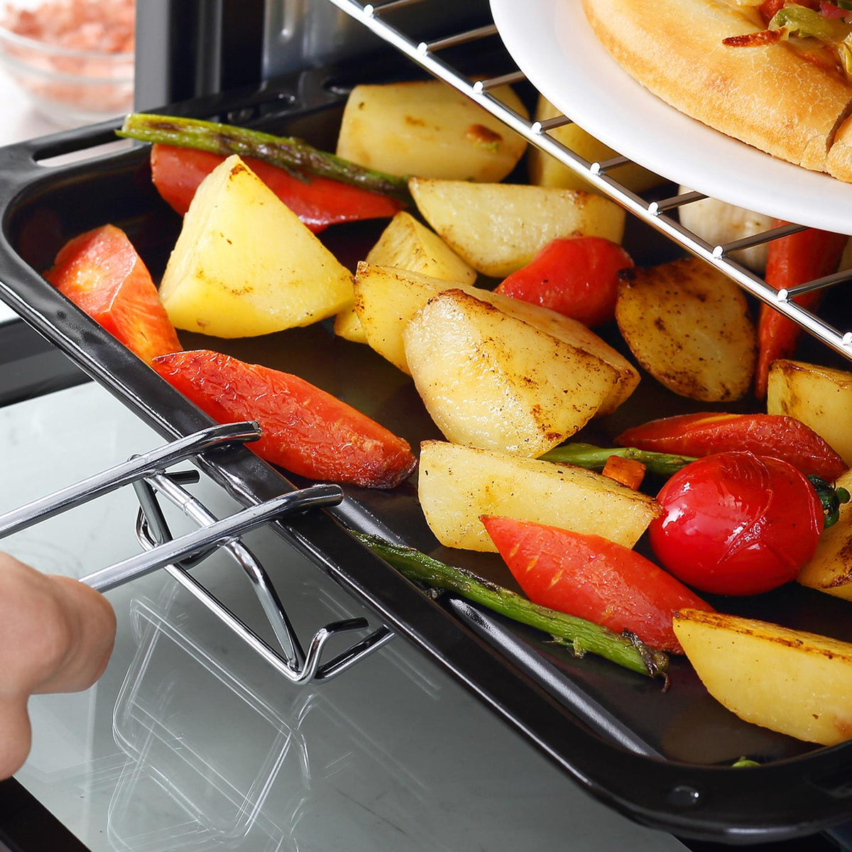 16L mini-oven, 1400W, grill & bakplaat, zwart