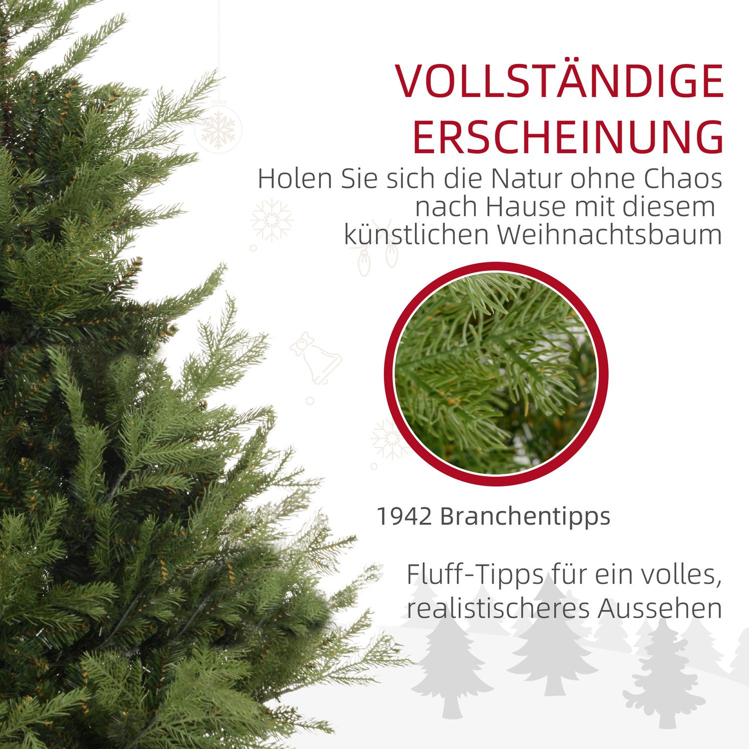 180 cm natuurgetrouwe kunstkerstboom, dichte takken