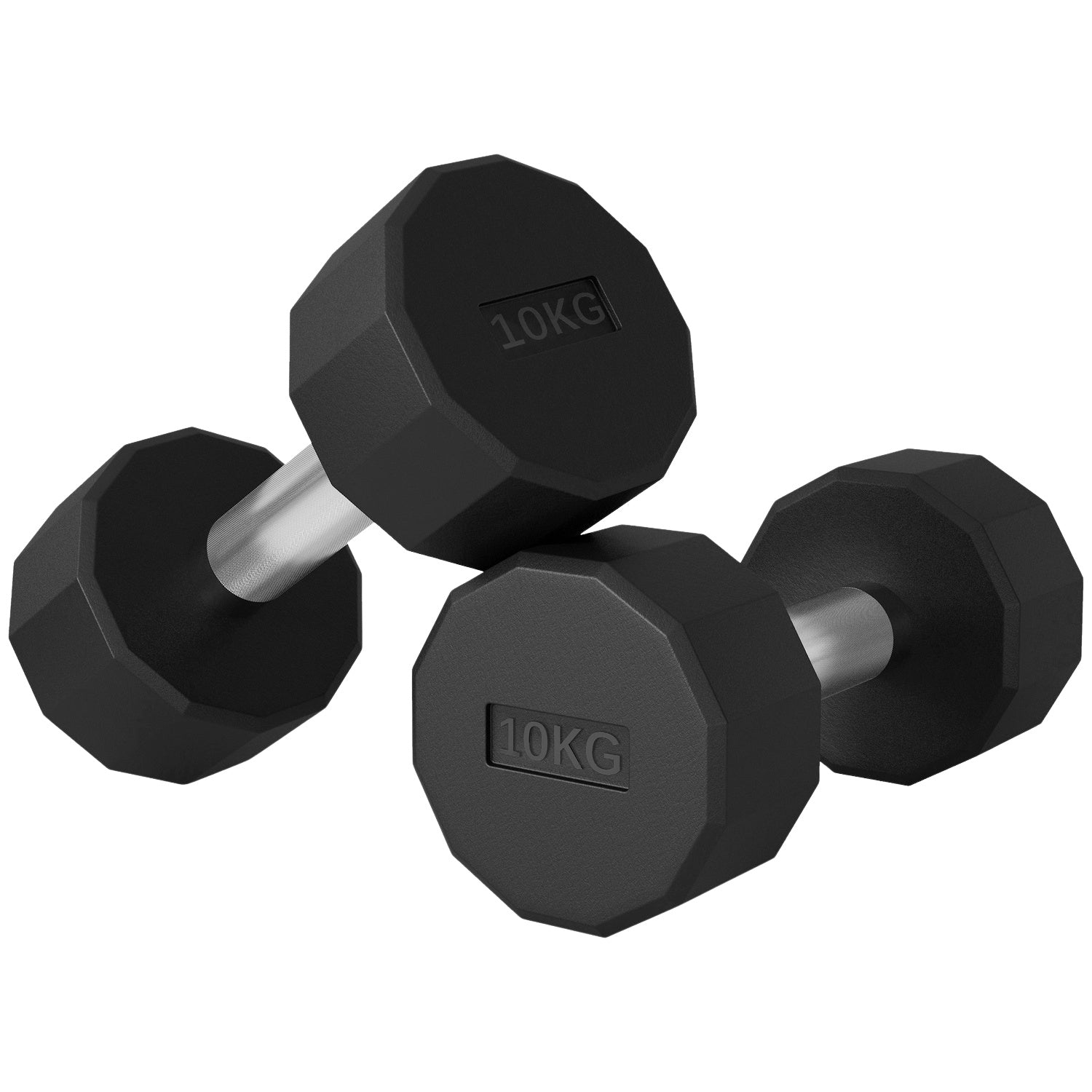 20 kg Halterset metaal, Antislip, Zwart, Krachttraining