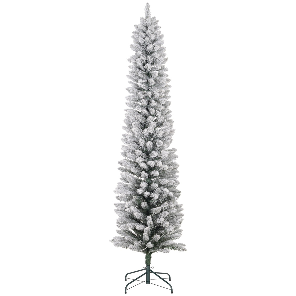 Kunstmatige kerstboom van 210 cm met ledverlichting, groen/wit