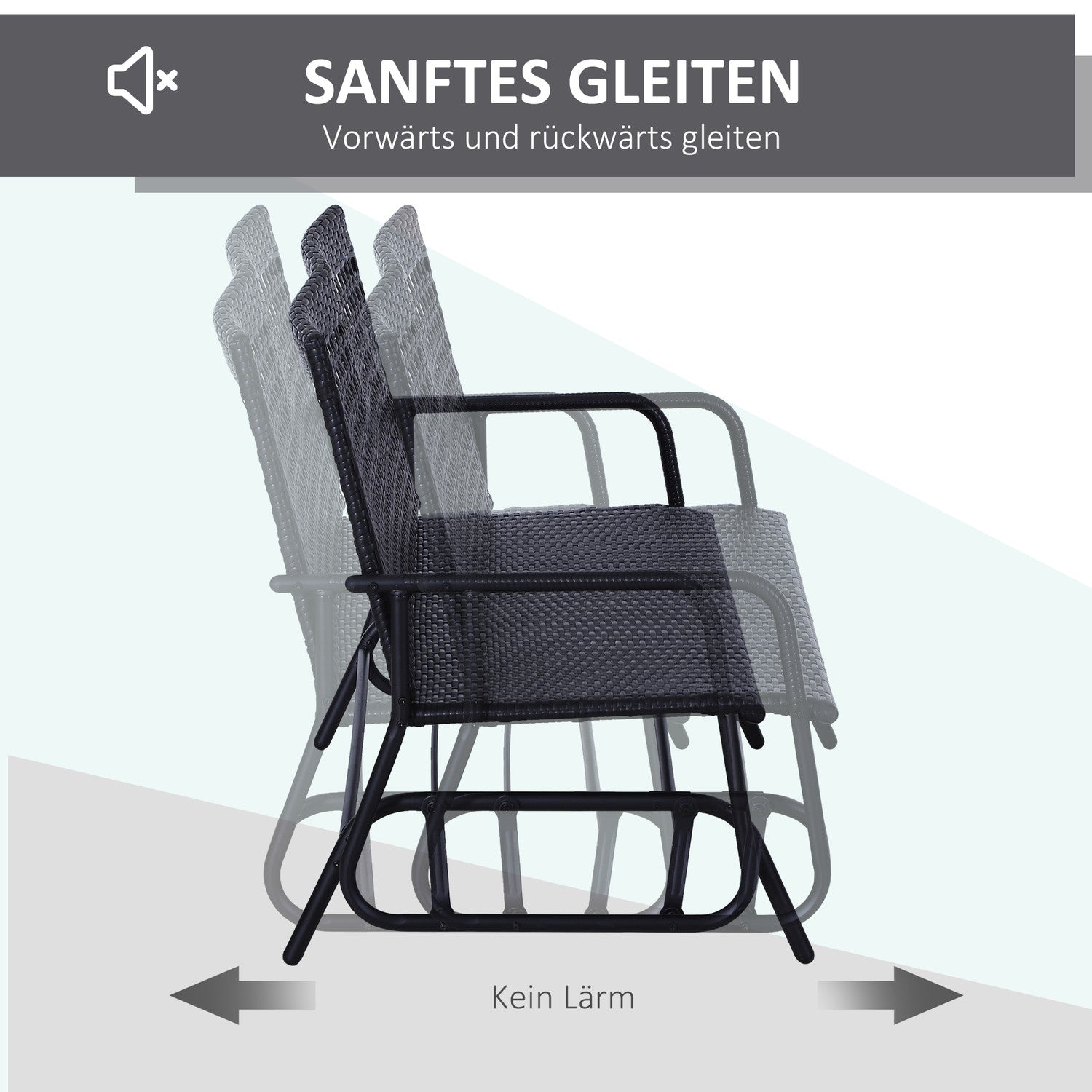 2-zits polyrotan tuinschommelbank