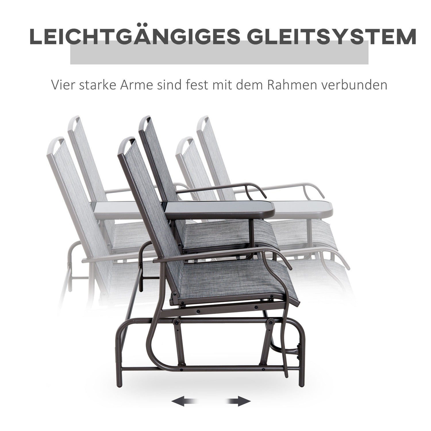 2-persoons tuinschommelbank met tafel
