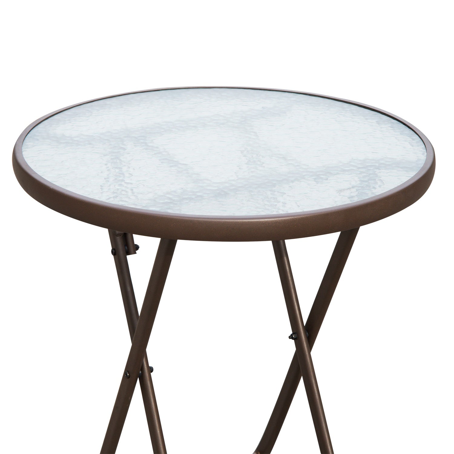 3-delige polyrattan inklapbare bistrosset voor balkon - Bruin