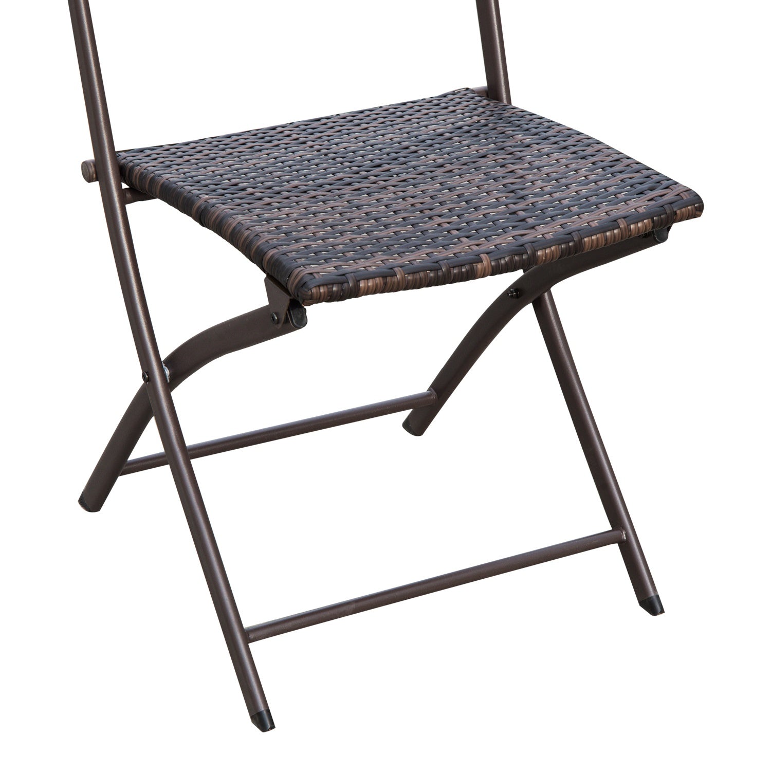 3-delige polyrattan inklapbare bistrosset voor balkon - Bruin