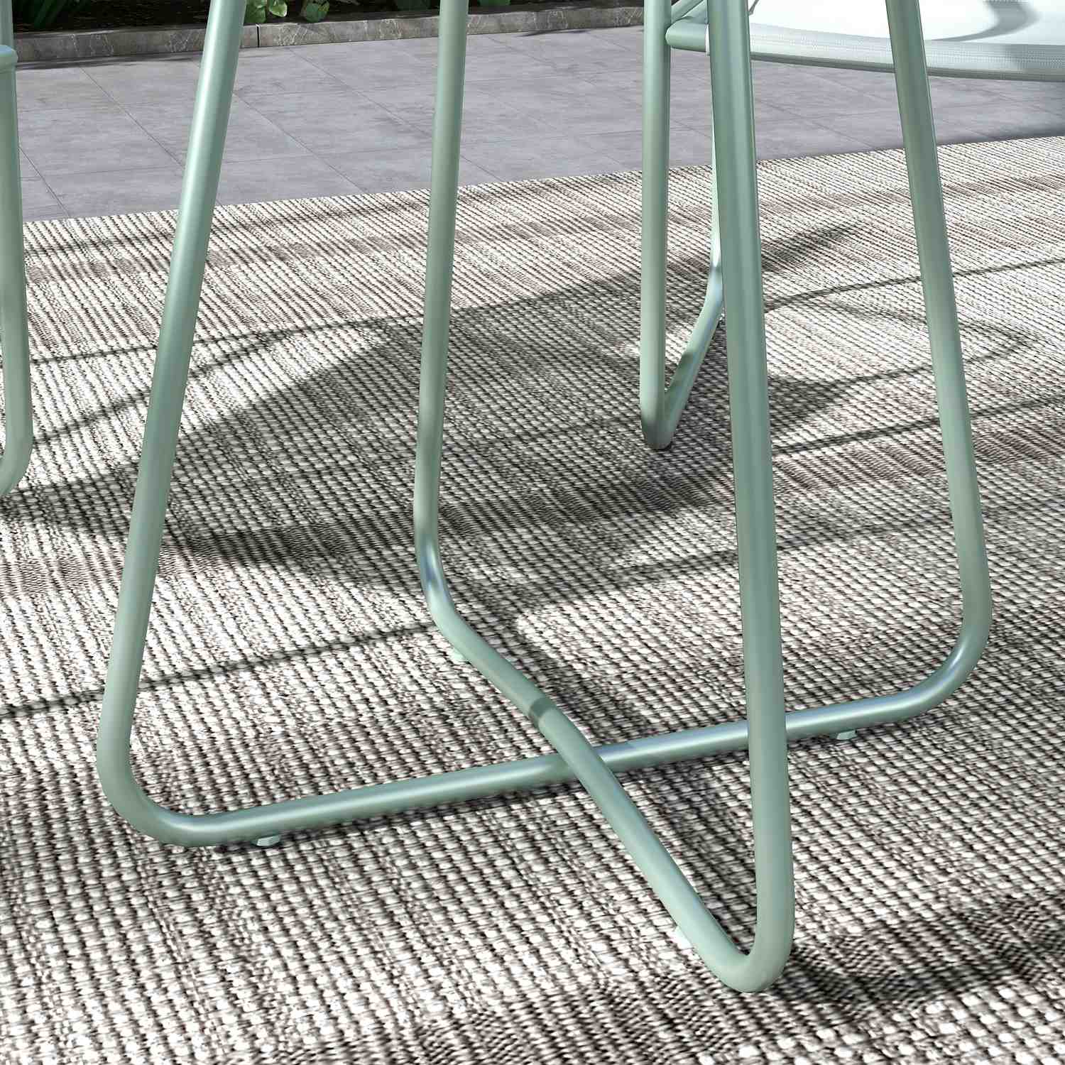 3-delige groene bistroset van gaas met tafel en stoelen