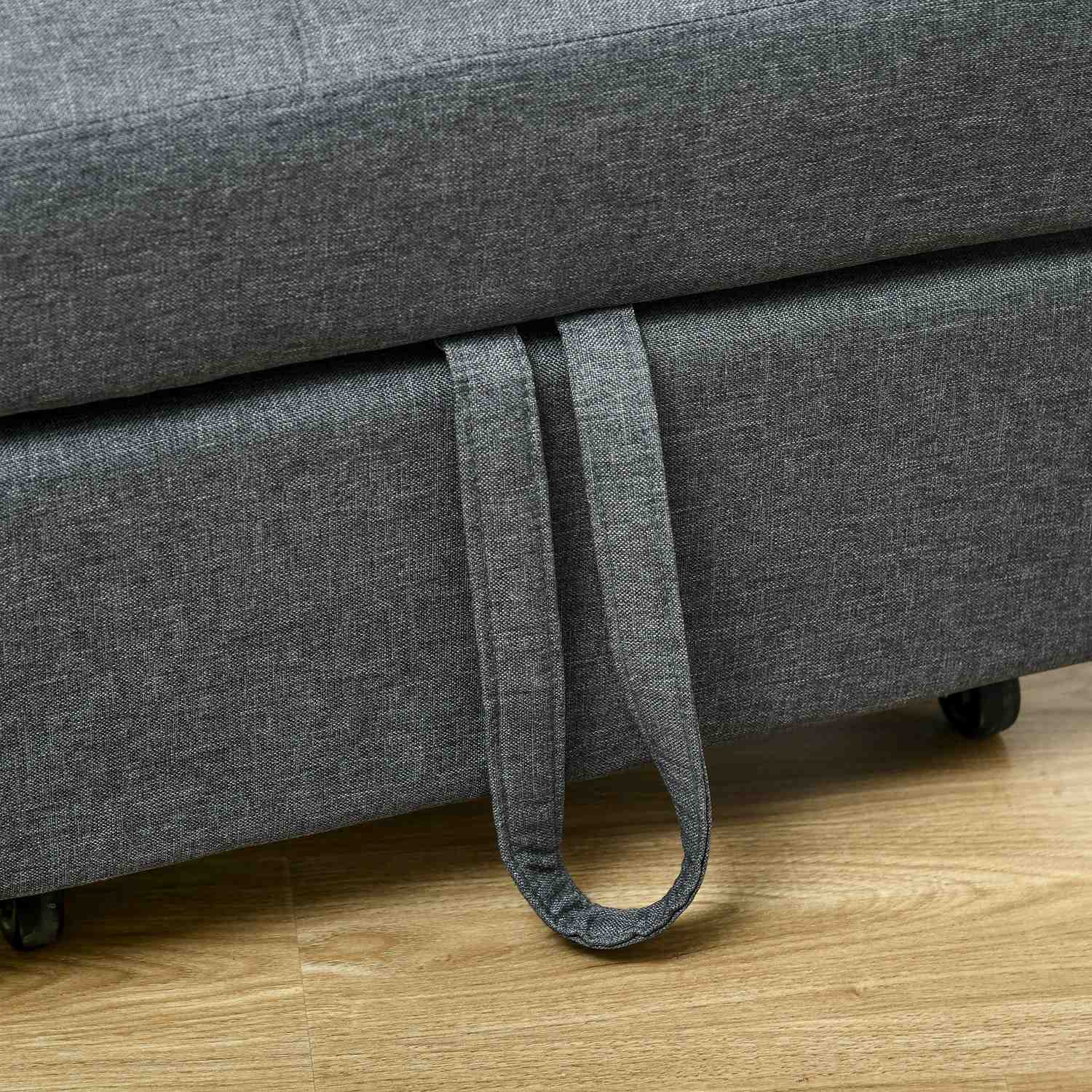 3-in-1 grijze klapstoel – Logeerbed met wieltjes en opbergvak