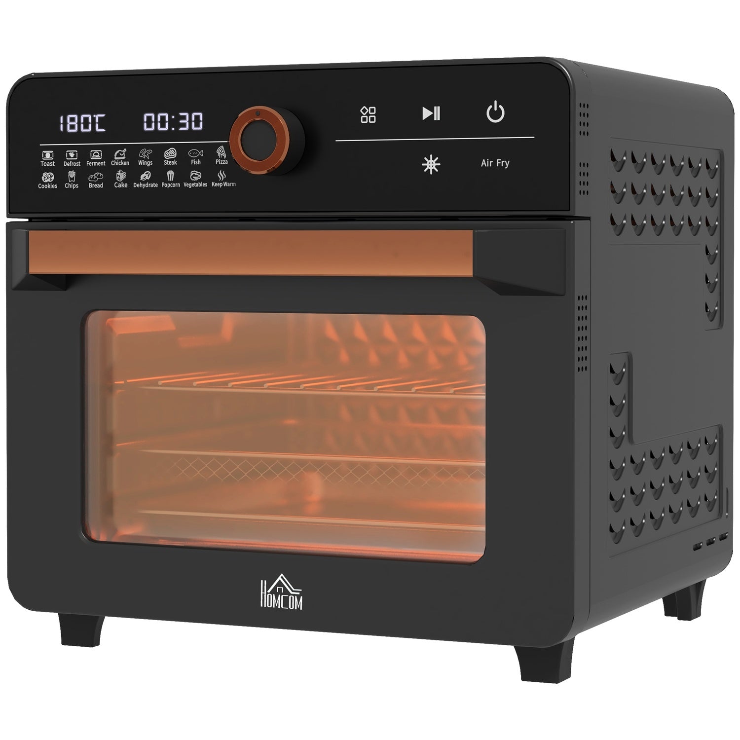 3-in-1 mini heteluchtoven met timer, 20L inhoud
