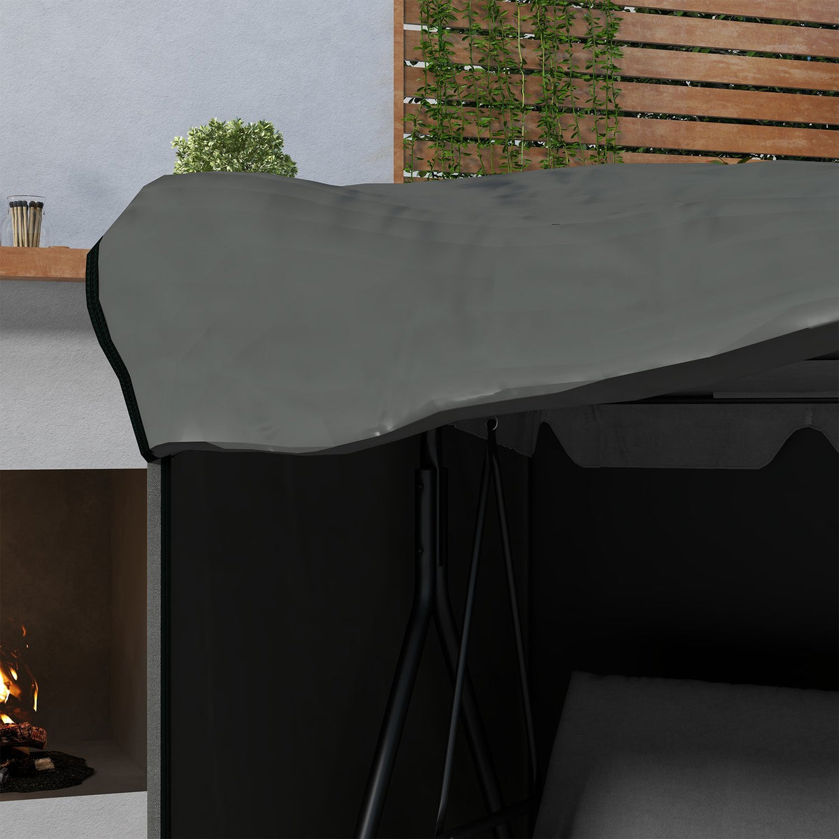 Tuinhoes voor schommelbank, 3-zits, winterbestendig, UV-bestendig 420D-materiaal